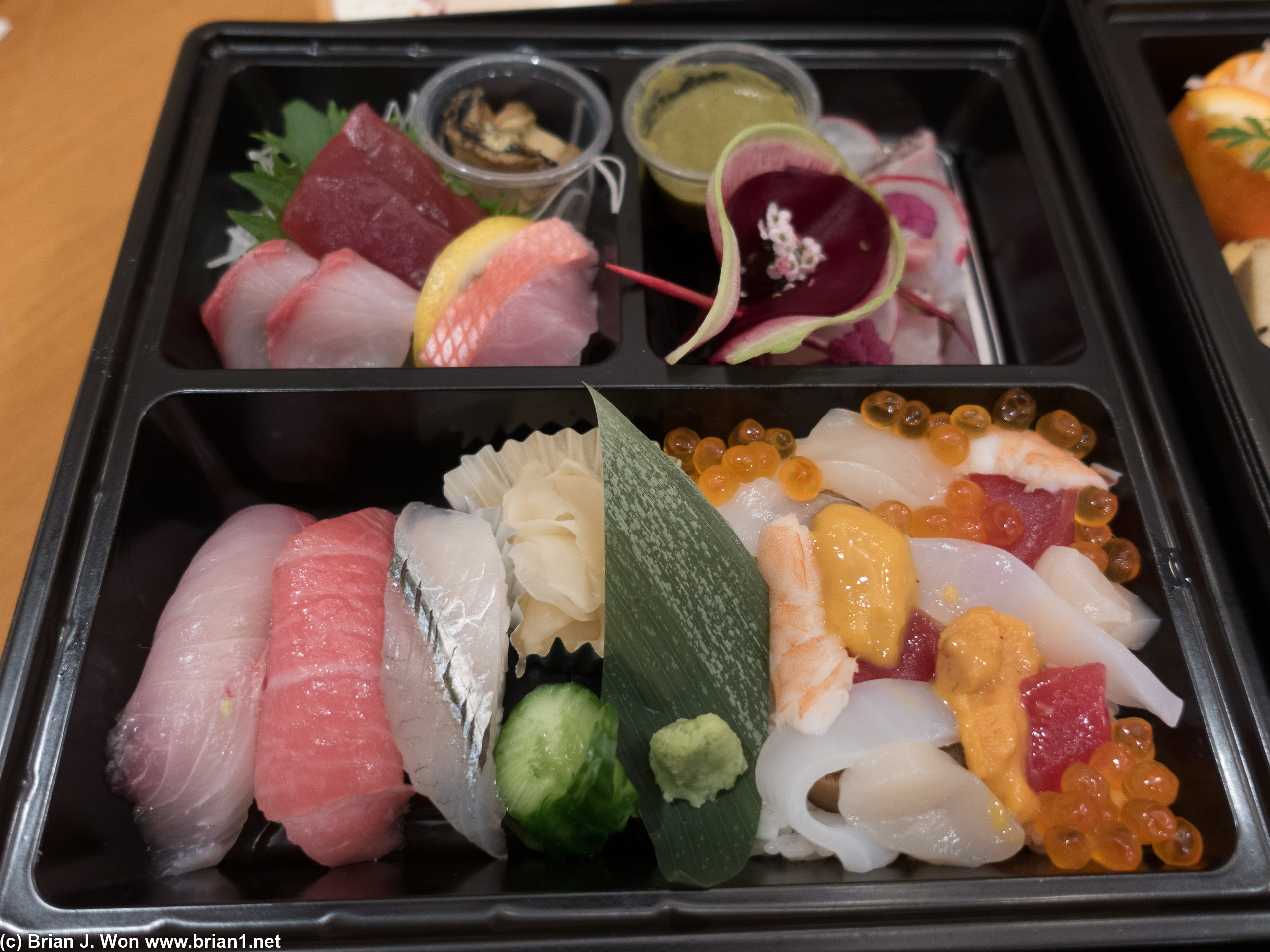 Chirashi, nigiri, sashimi.