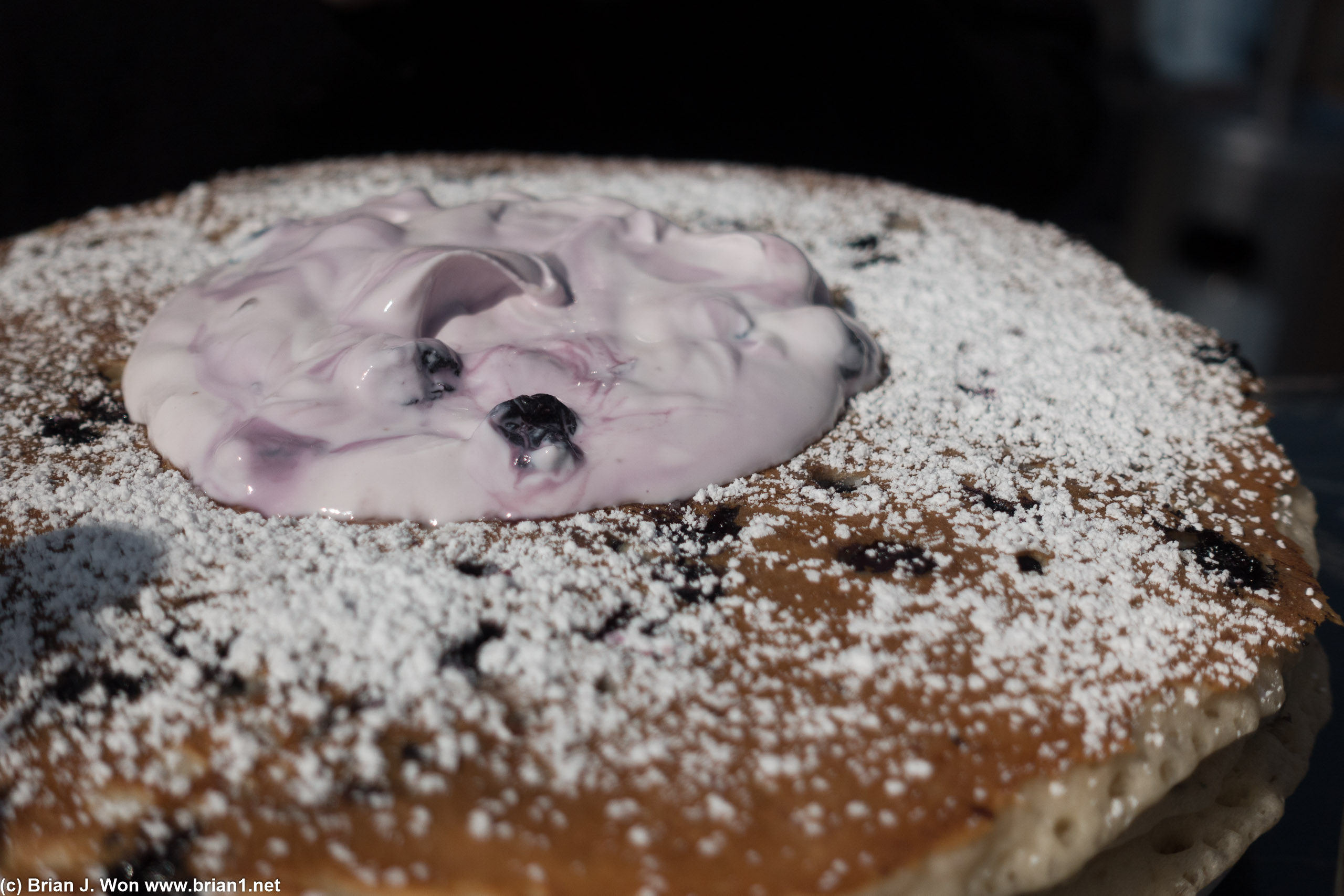 BLUESberry, topped with blueberry sour cream.