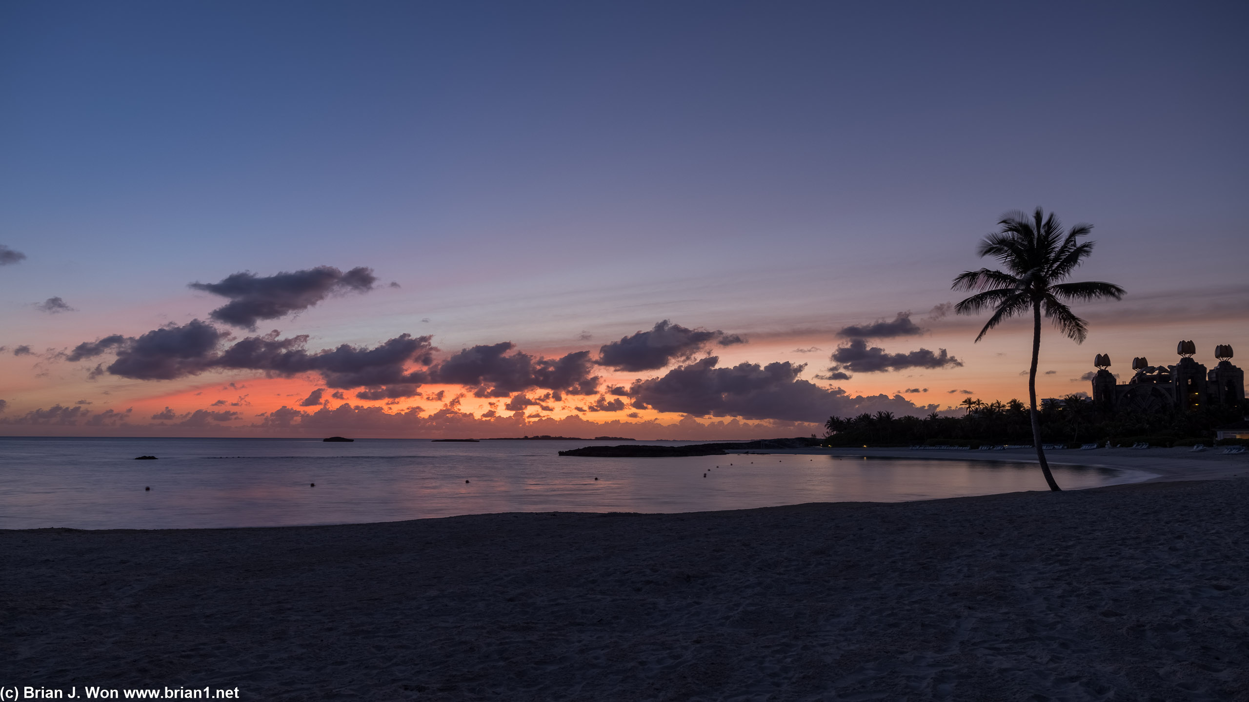 Sunrise over The Cove Beach.