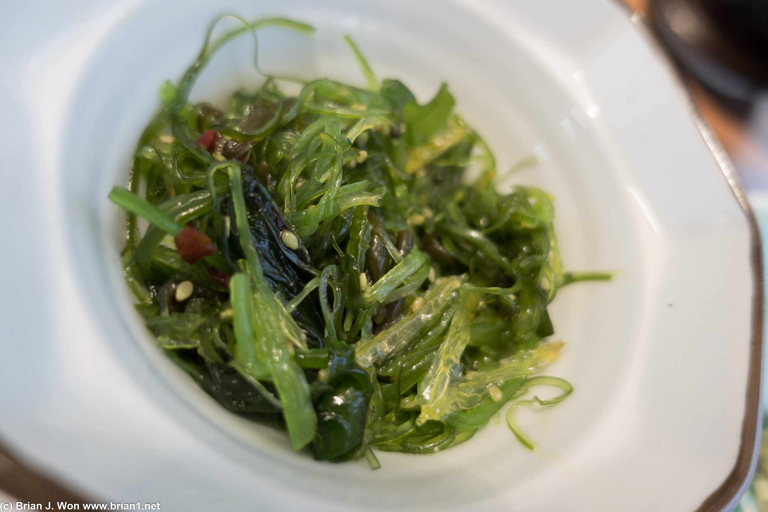 Seaweed salad was best described as not bad.