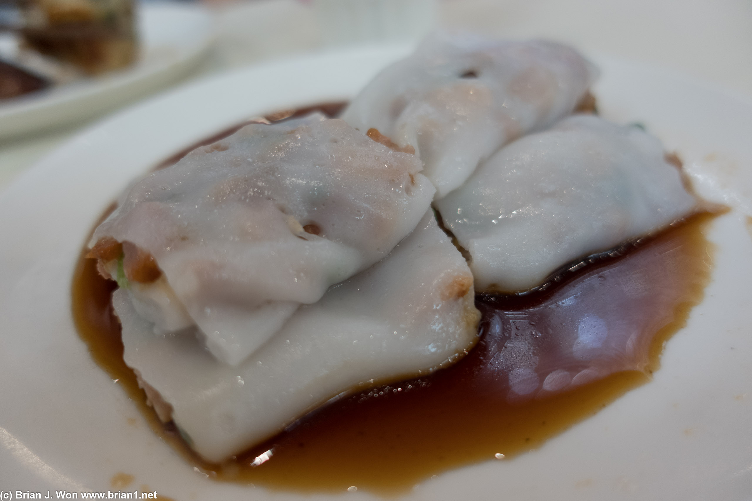 Char shu cheung fun, because they had (momentarily) ran out of har cheung fun.