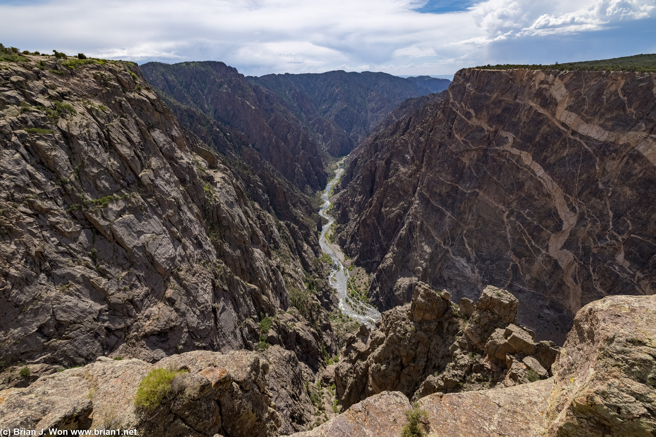 Looking down at the Gunnison River.