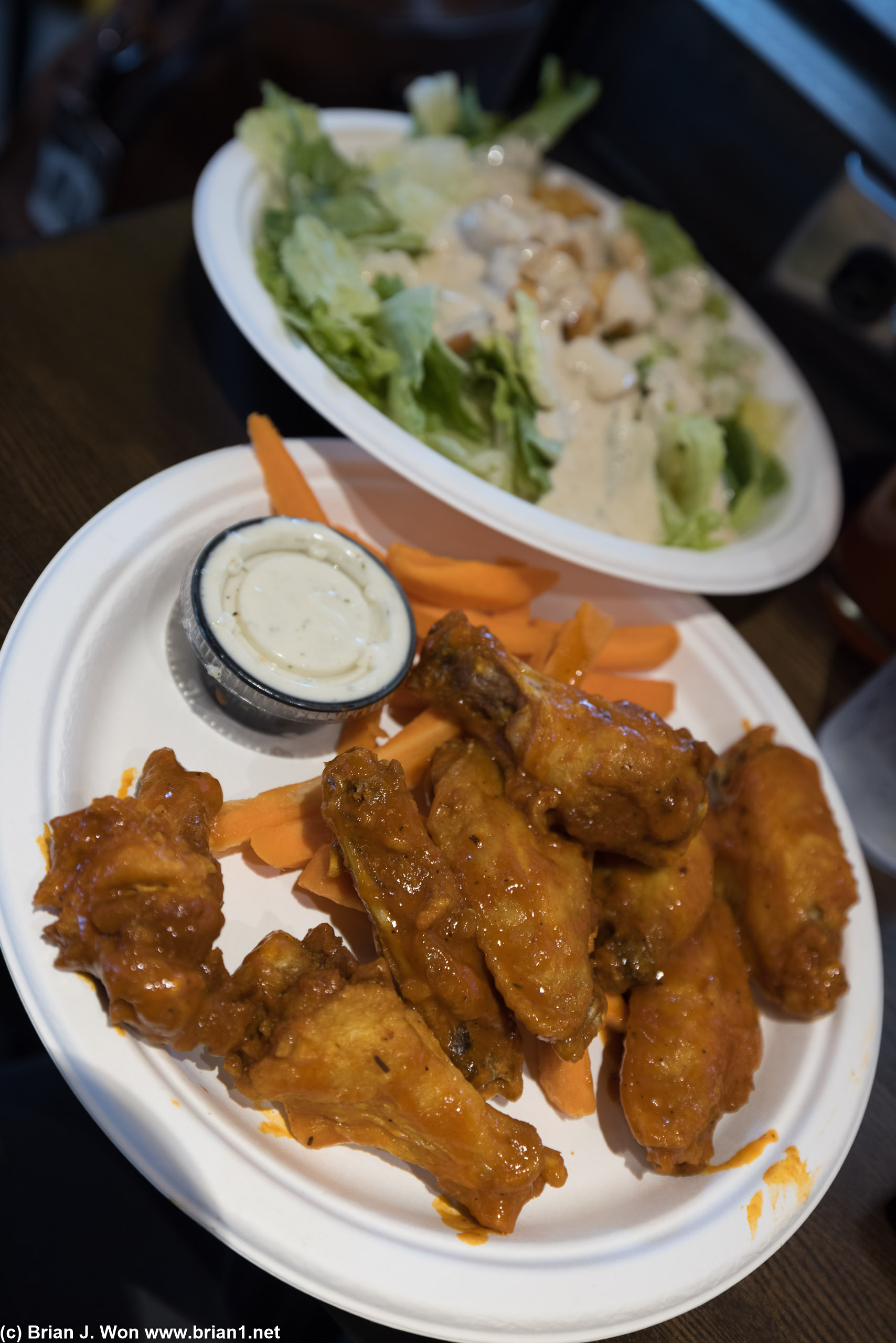 Phx Beer Co. Wings were tepid in temp and taste. Salad was drenched. GROSS.