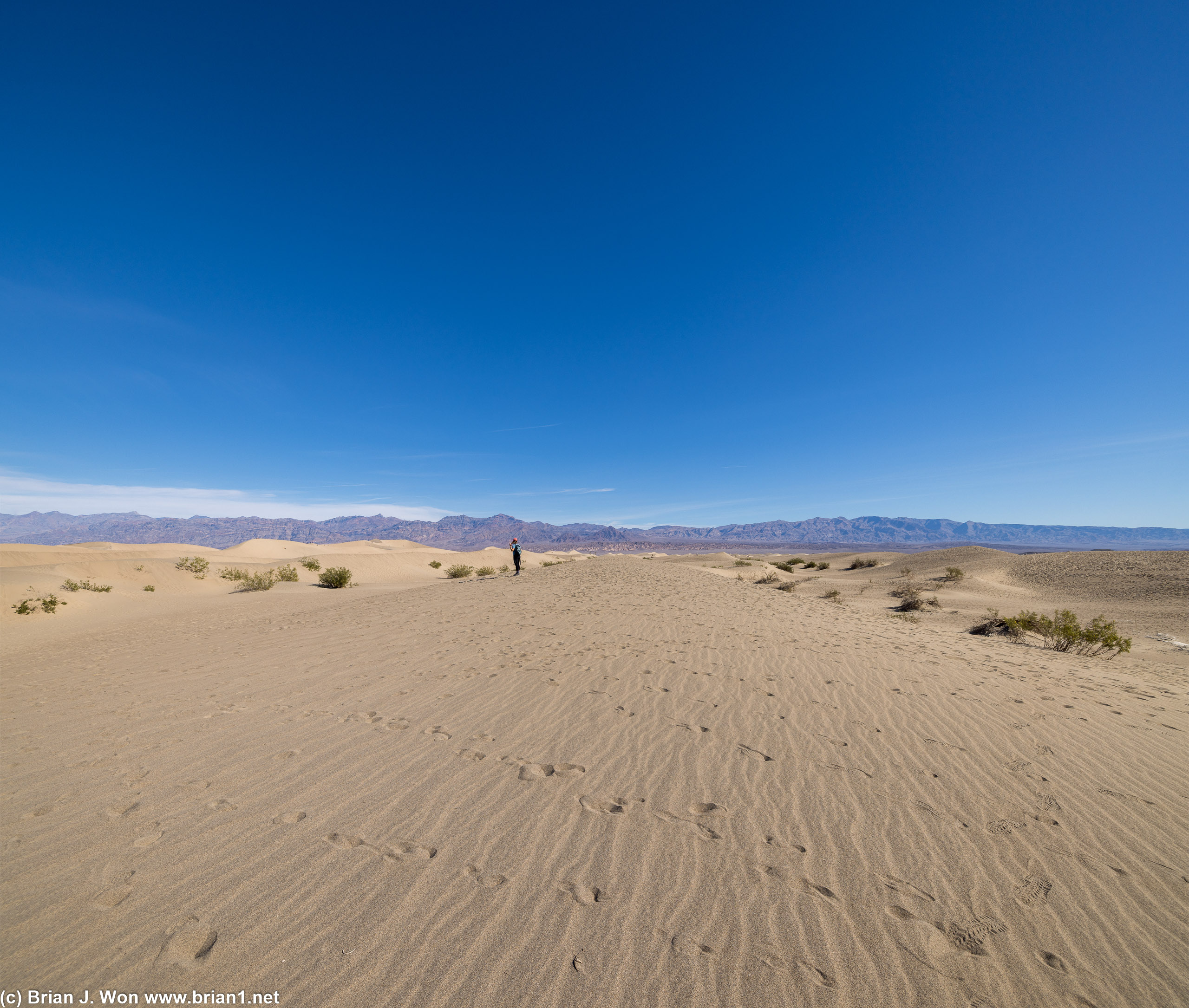 Mesquite Flat Sand Dunes, the first sight to see inside Death Valley National Park.