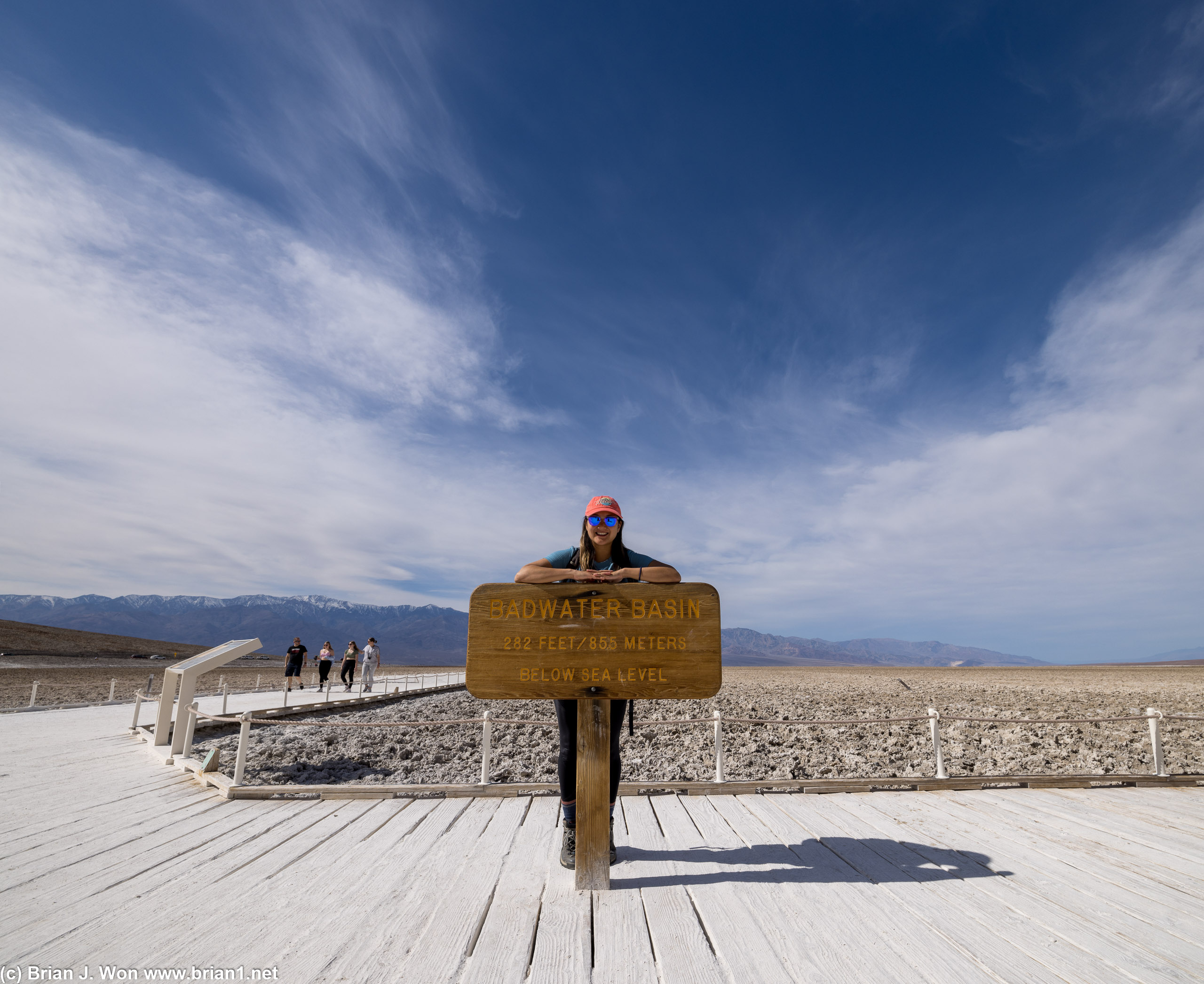 Badwater Basin, lowest point in the continential United States (282 feet/855 meters below sea level).