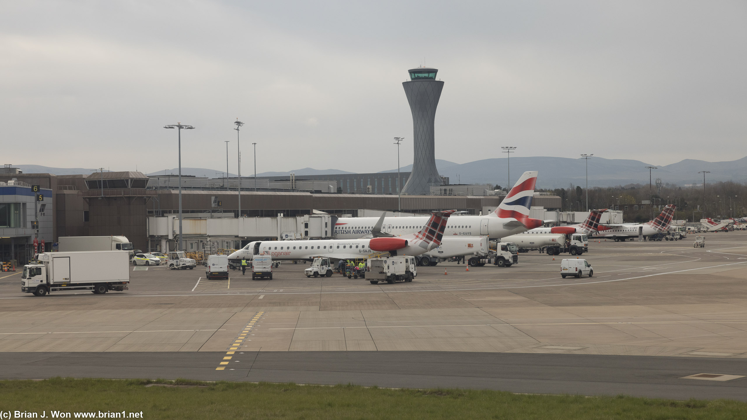 British Airways and Loganair at Edinburgh Airport.