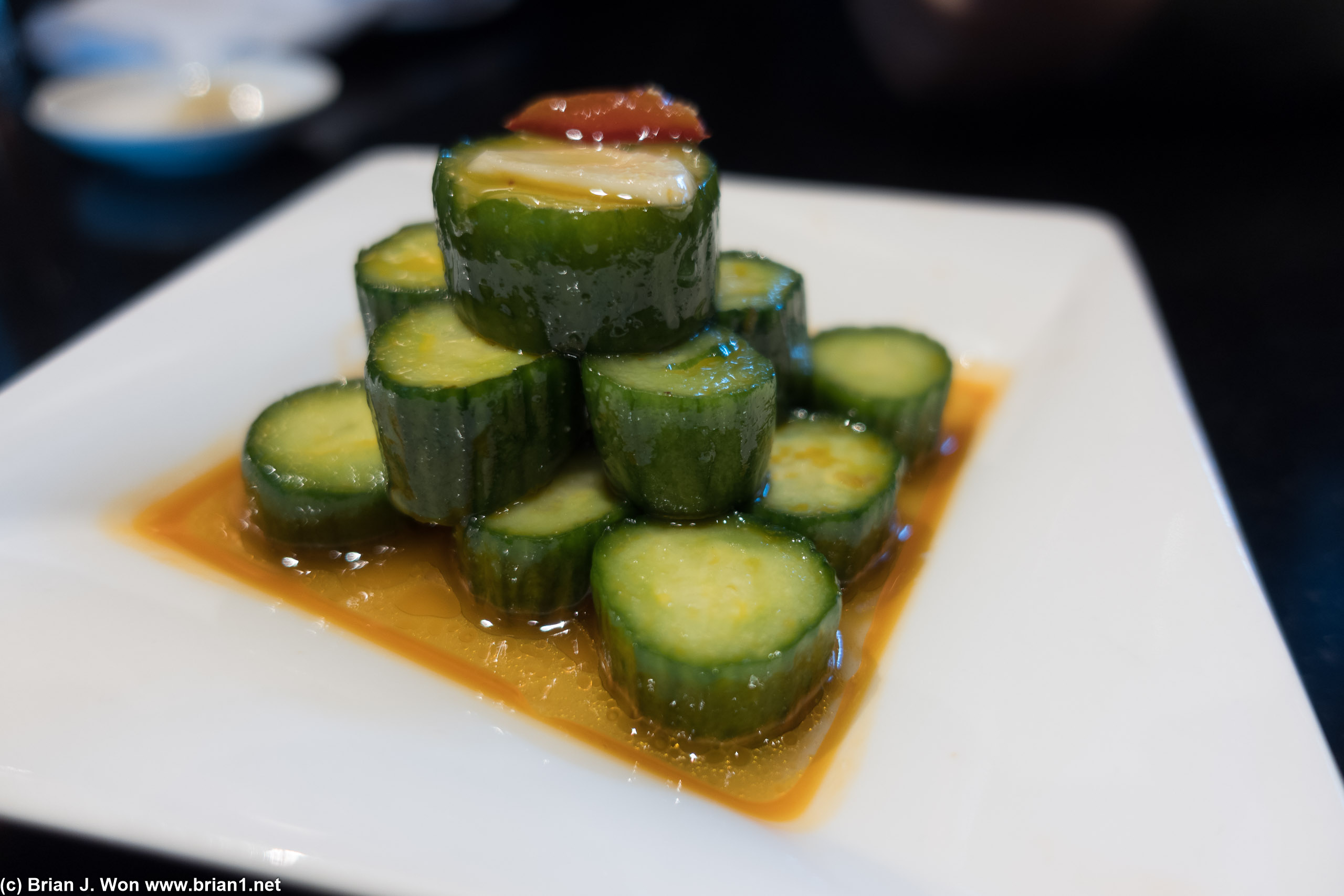 Nothing beats Din Tai Fung's spicy cold cucumber.