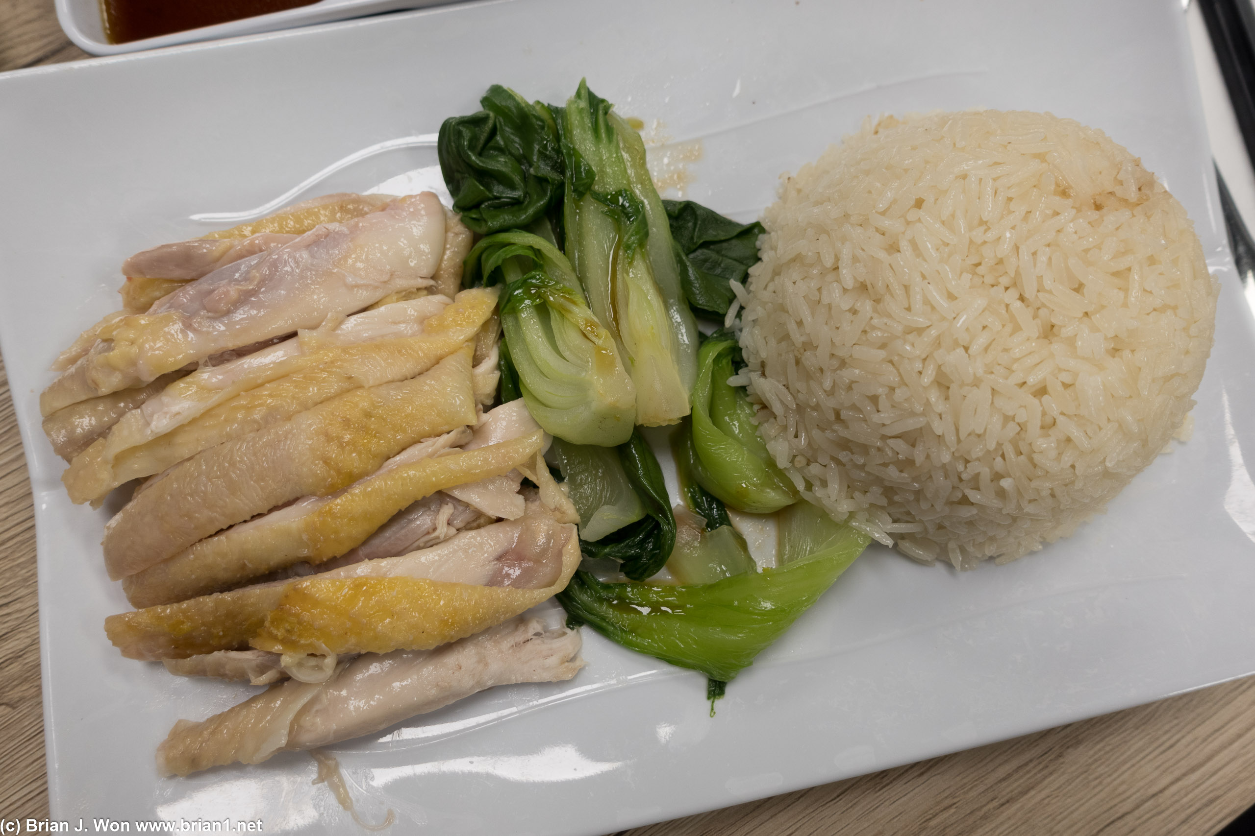 Close-up of the Hainan chicken.