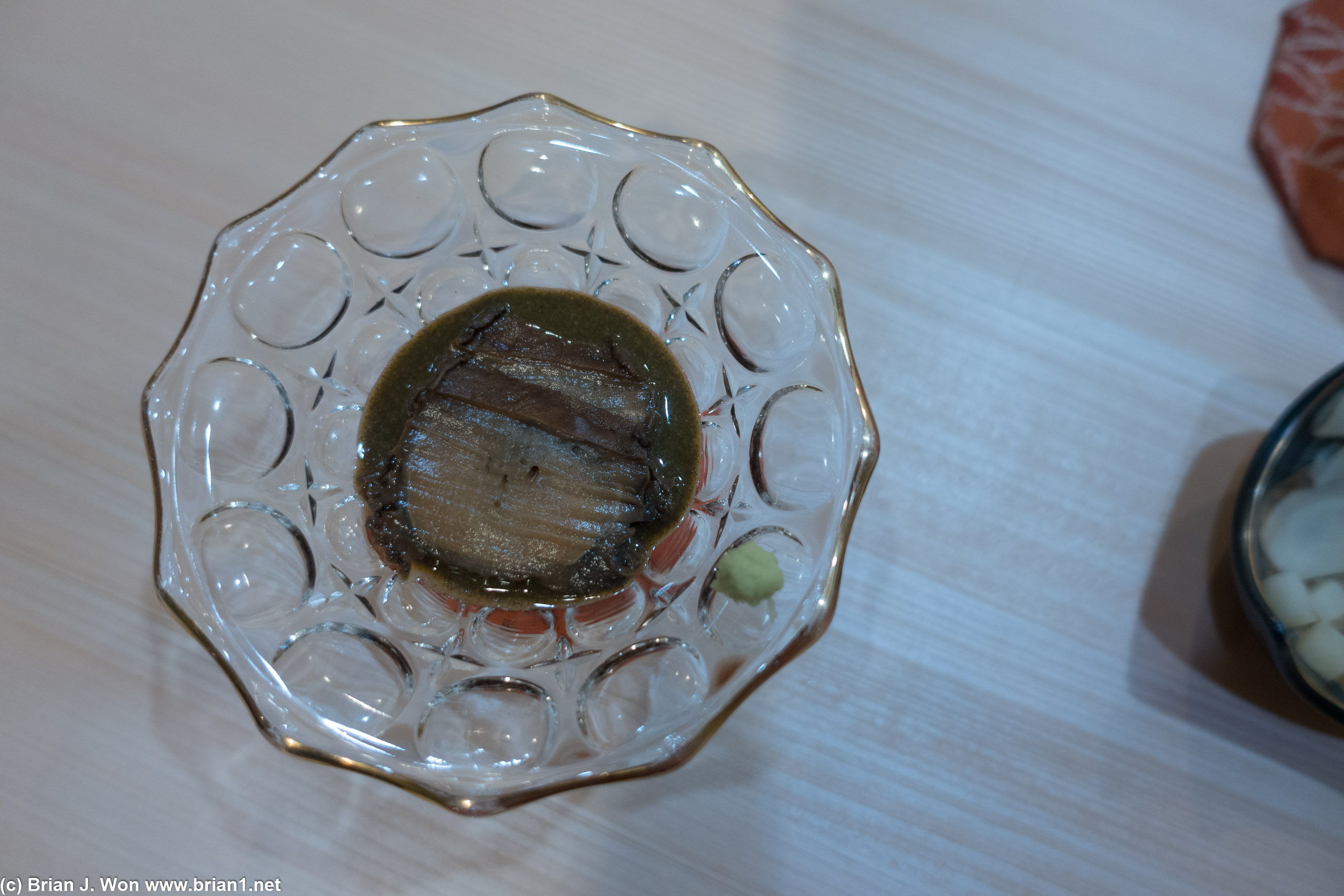 Steamed Hokkaido abalone.