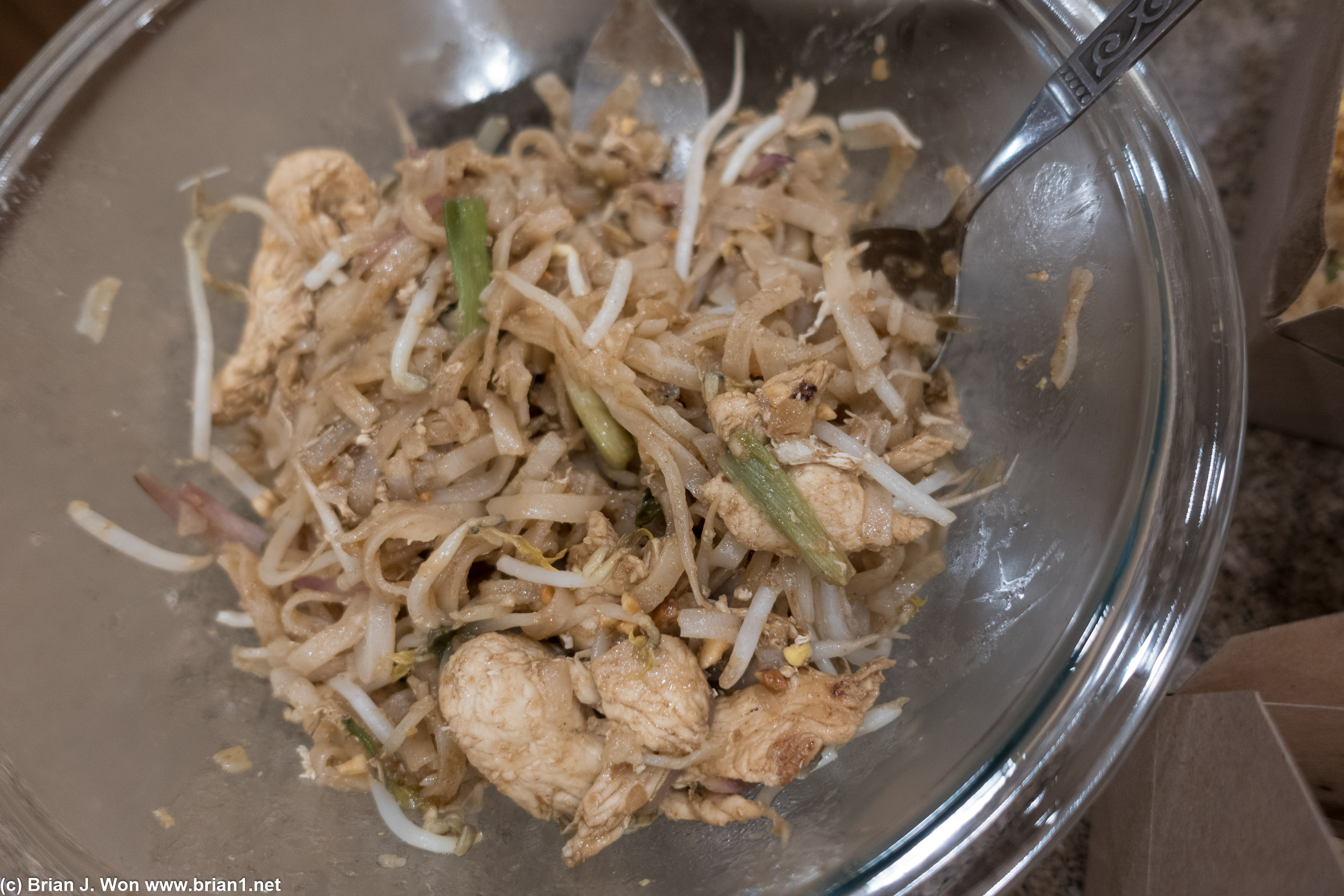 Pad thai with chicken wasn't bad.