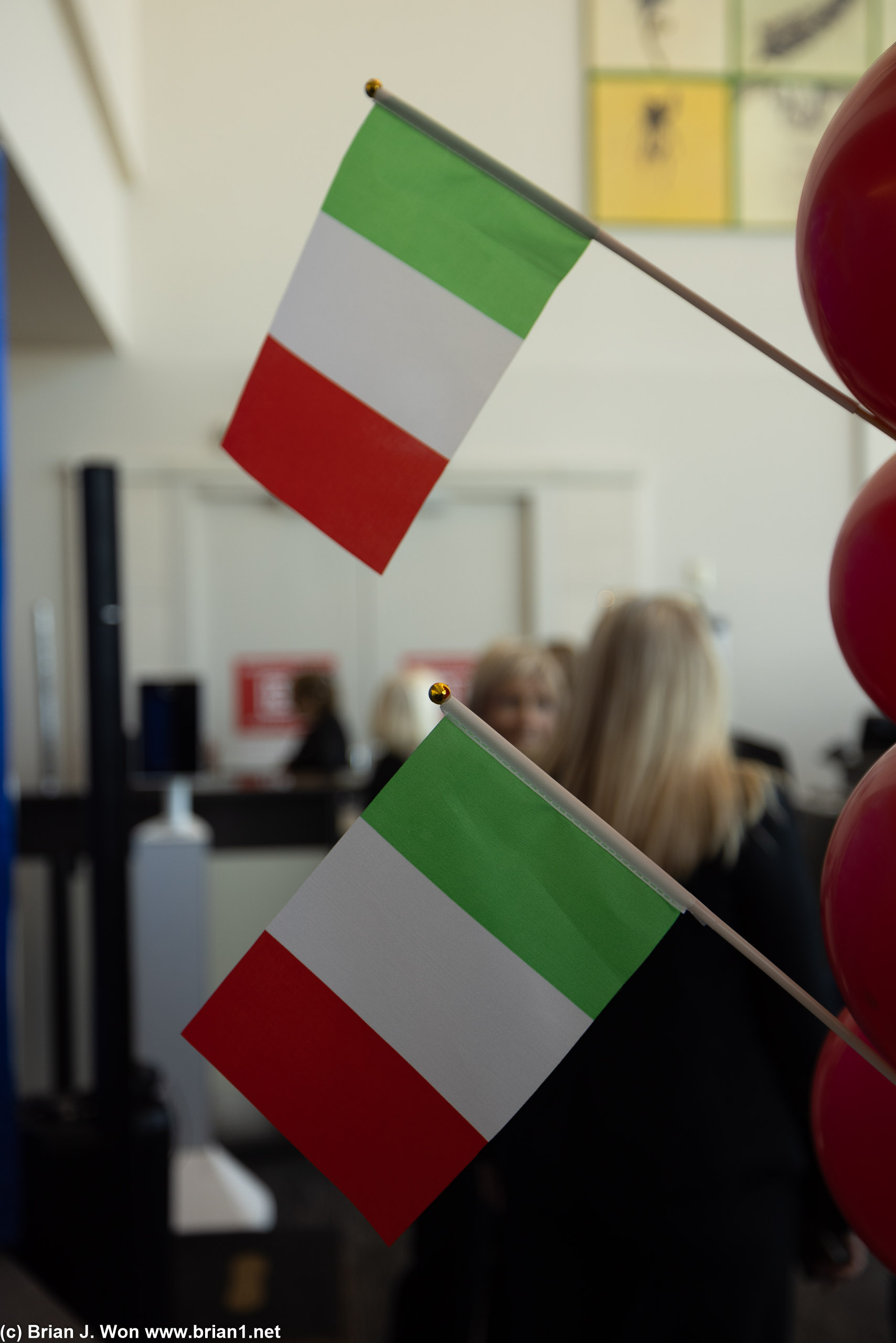 Italian flags.