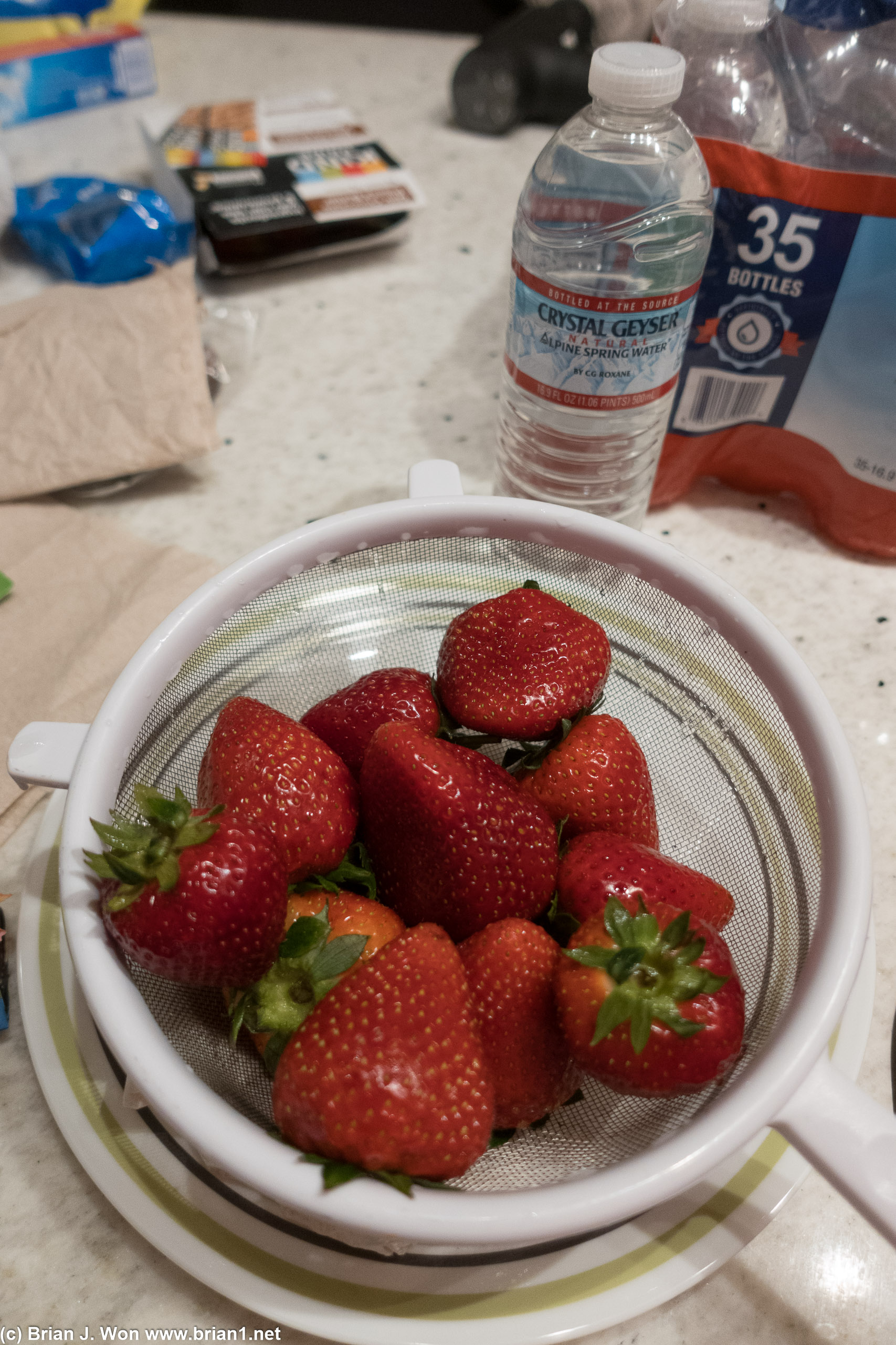 Rather large strawberries from the grocery store.