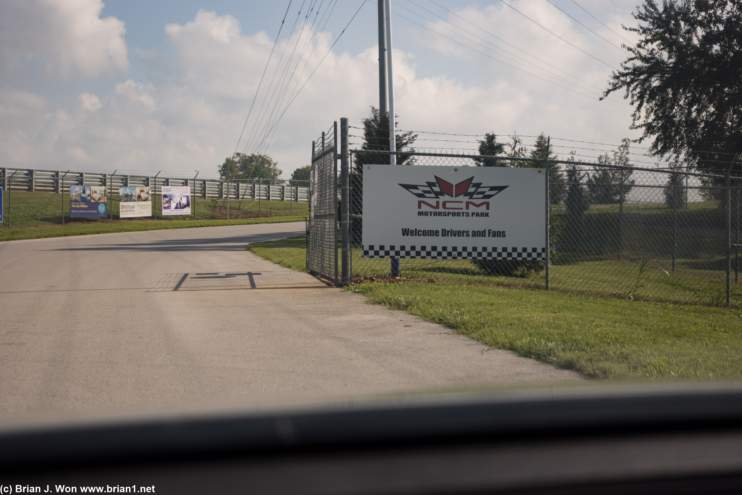 Arriving at NCM Motorsports Park.