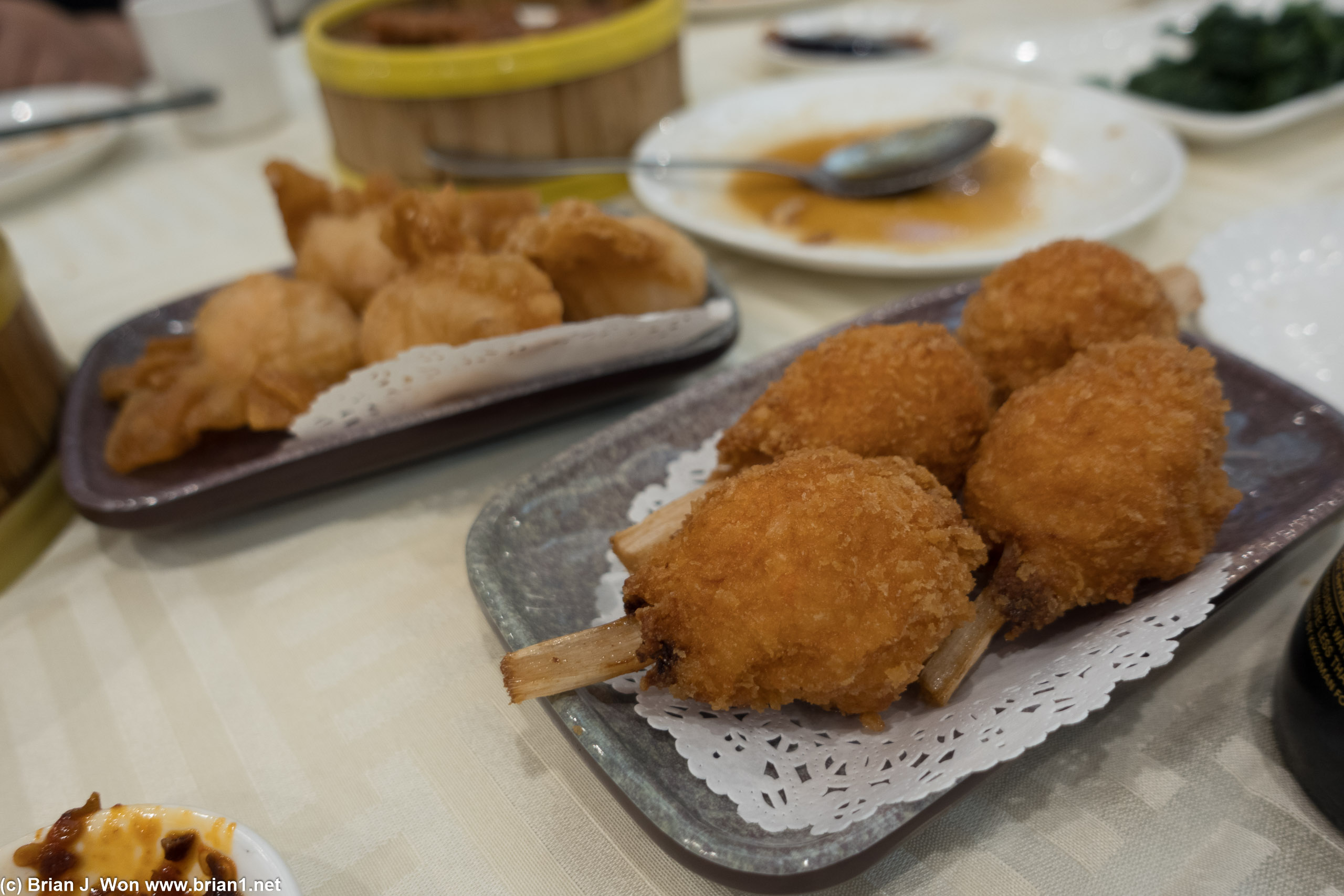 Deep fried shrimp balls.