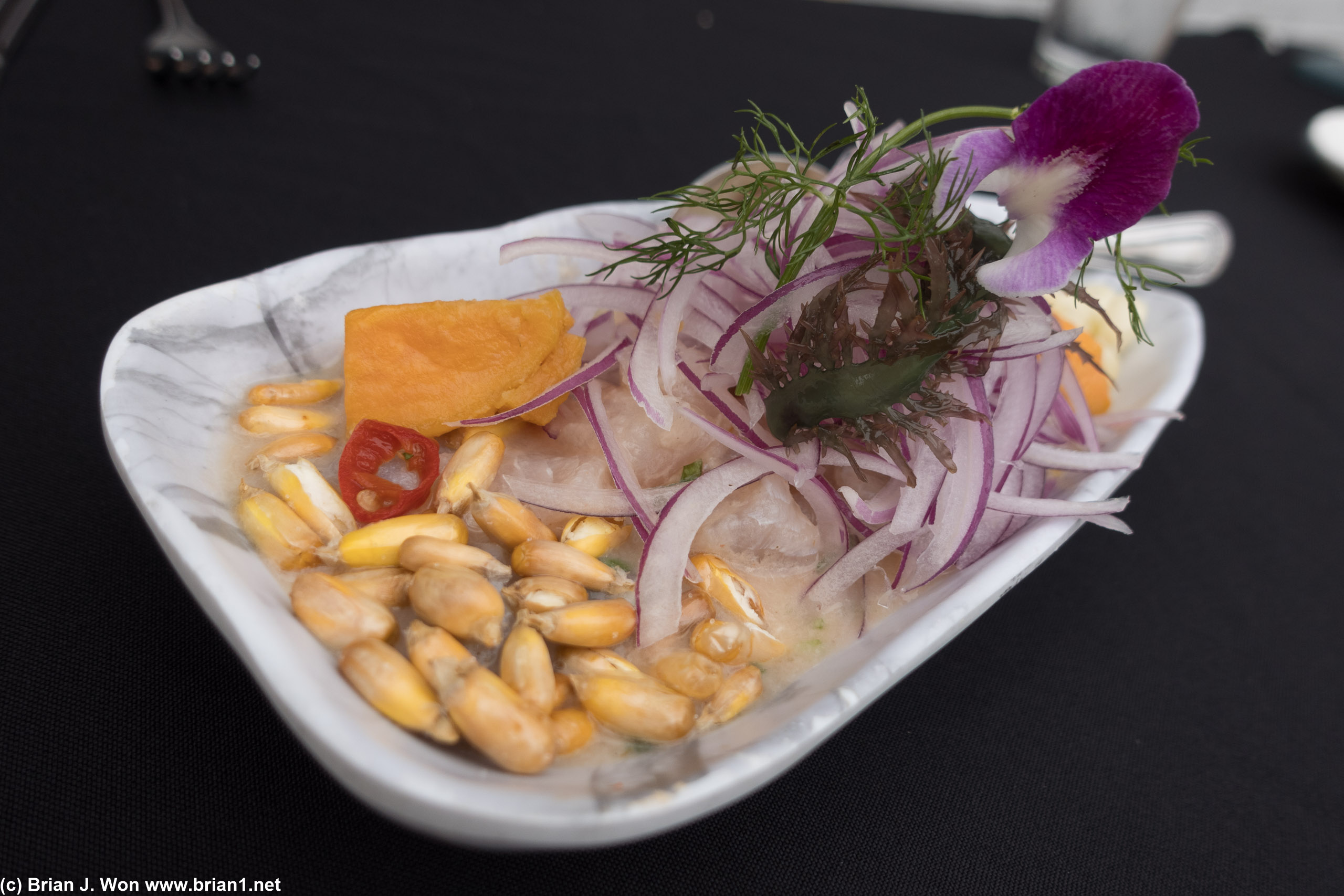 Fisherman ceviche is always good here.