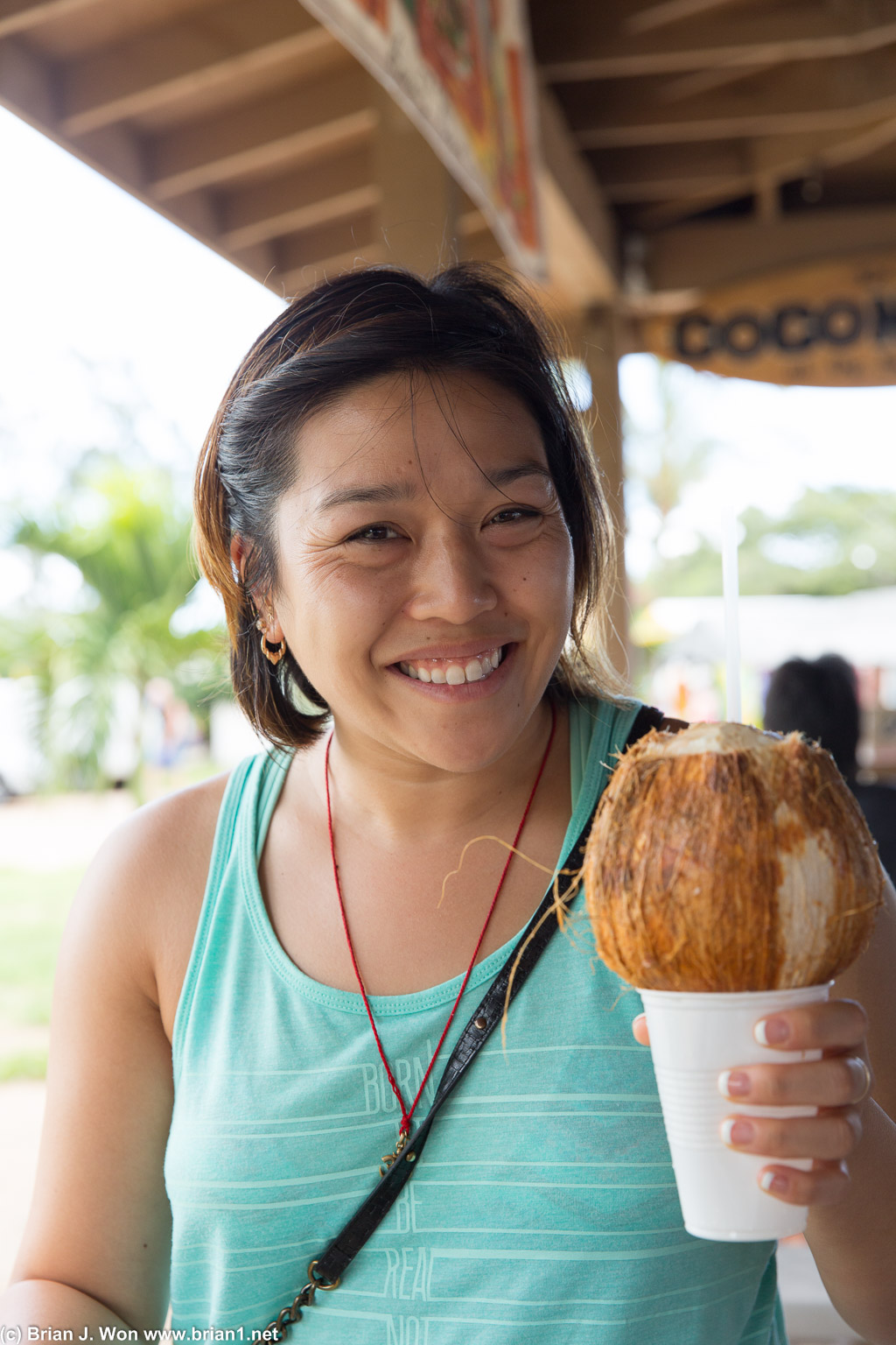 Kaitie decided it was time to try a coconut.