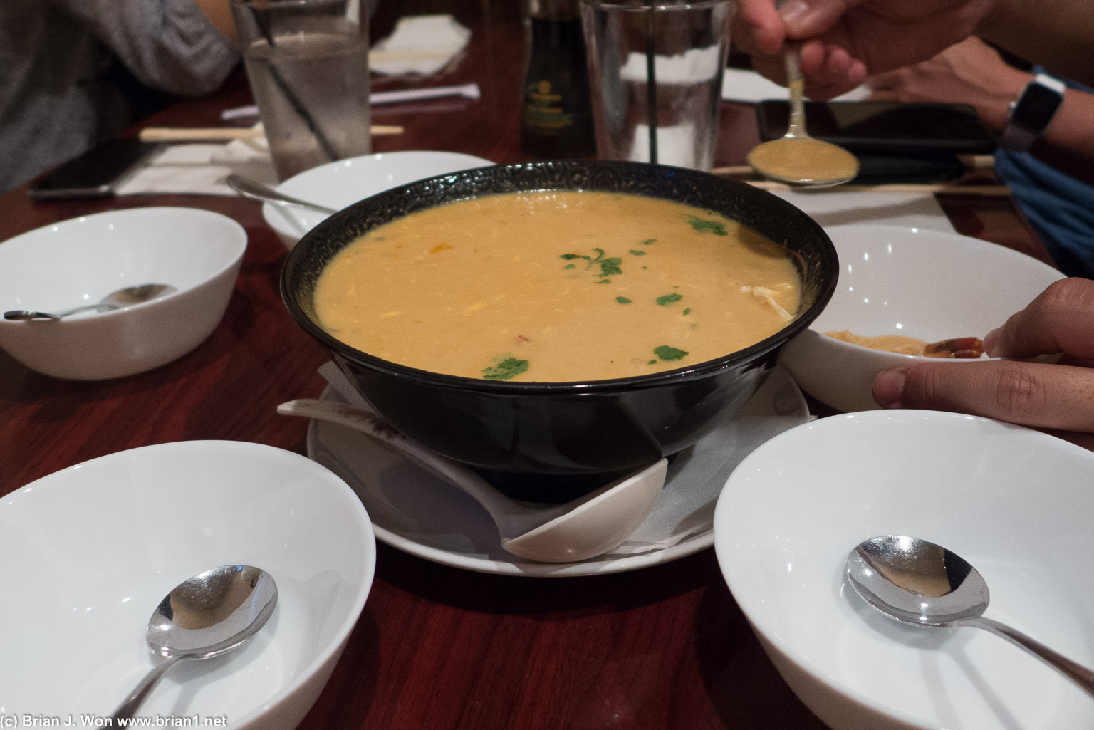 Seafood bisque. Very good.