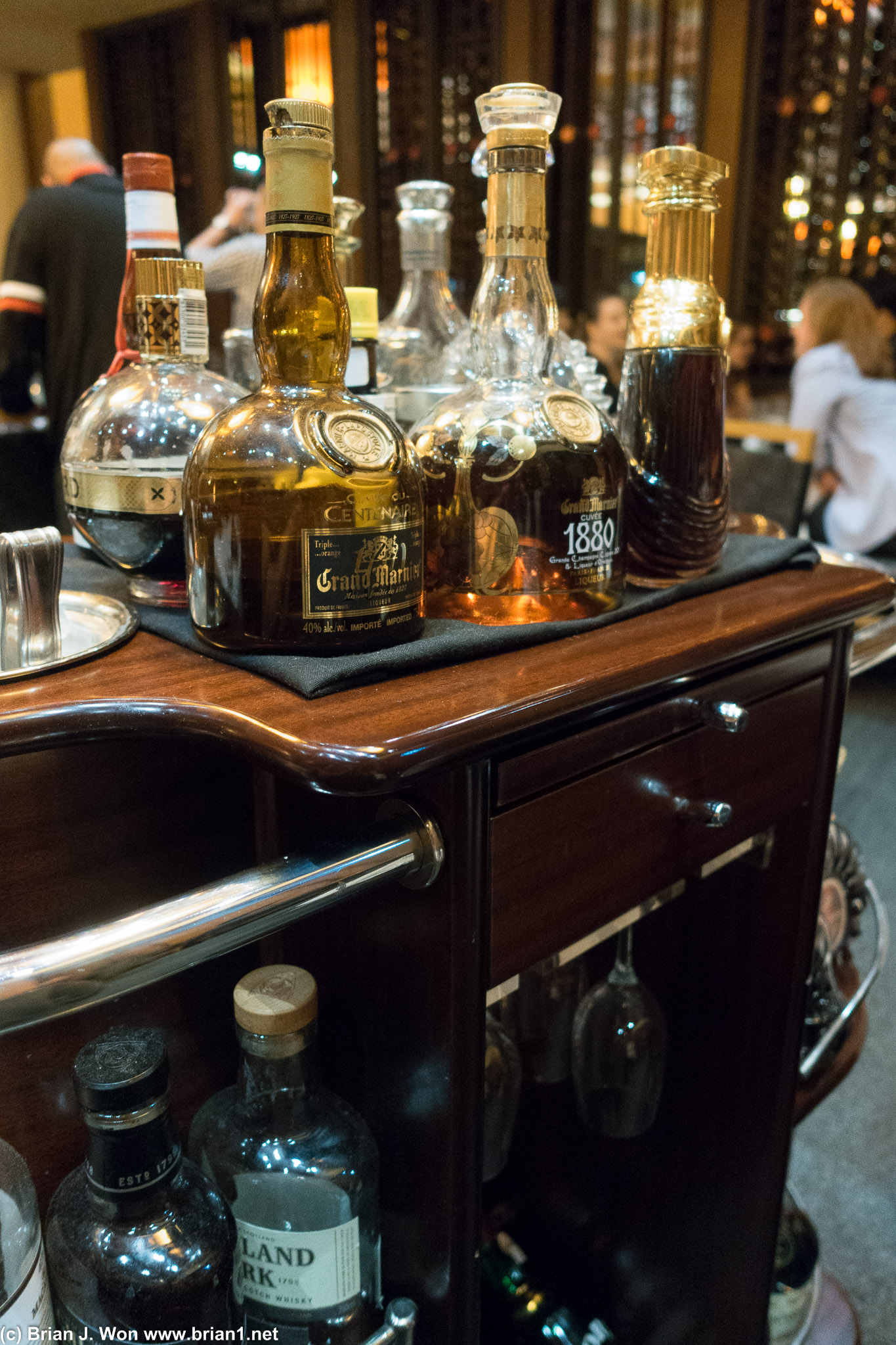 The liquor cart. You can just barely see the Remy Martin Louis XIII hiding on the top.
