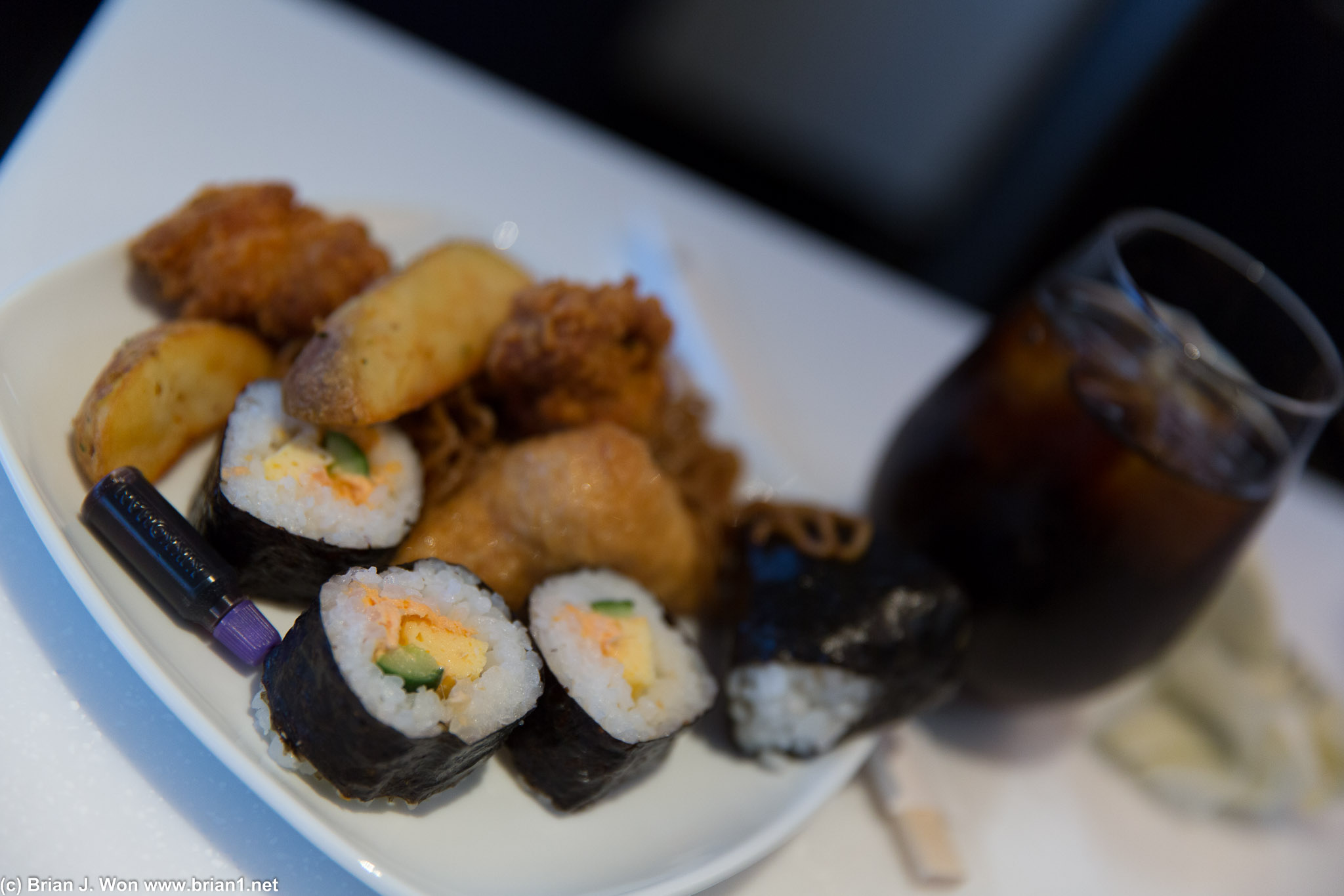 Noodles and fried chicken weren't bad; sushi is okay.