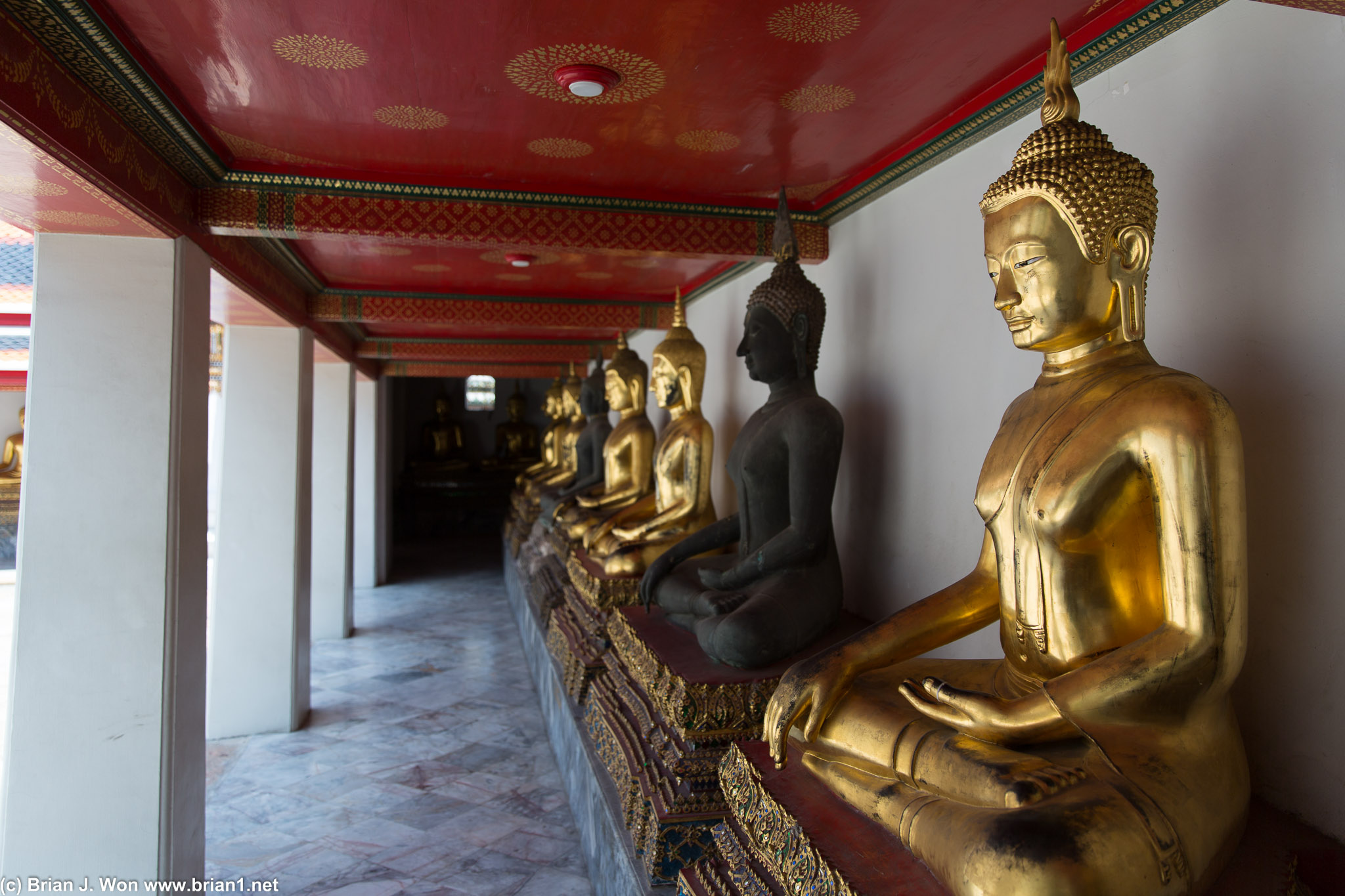 Buddha images in the cloister.