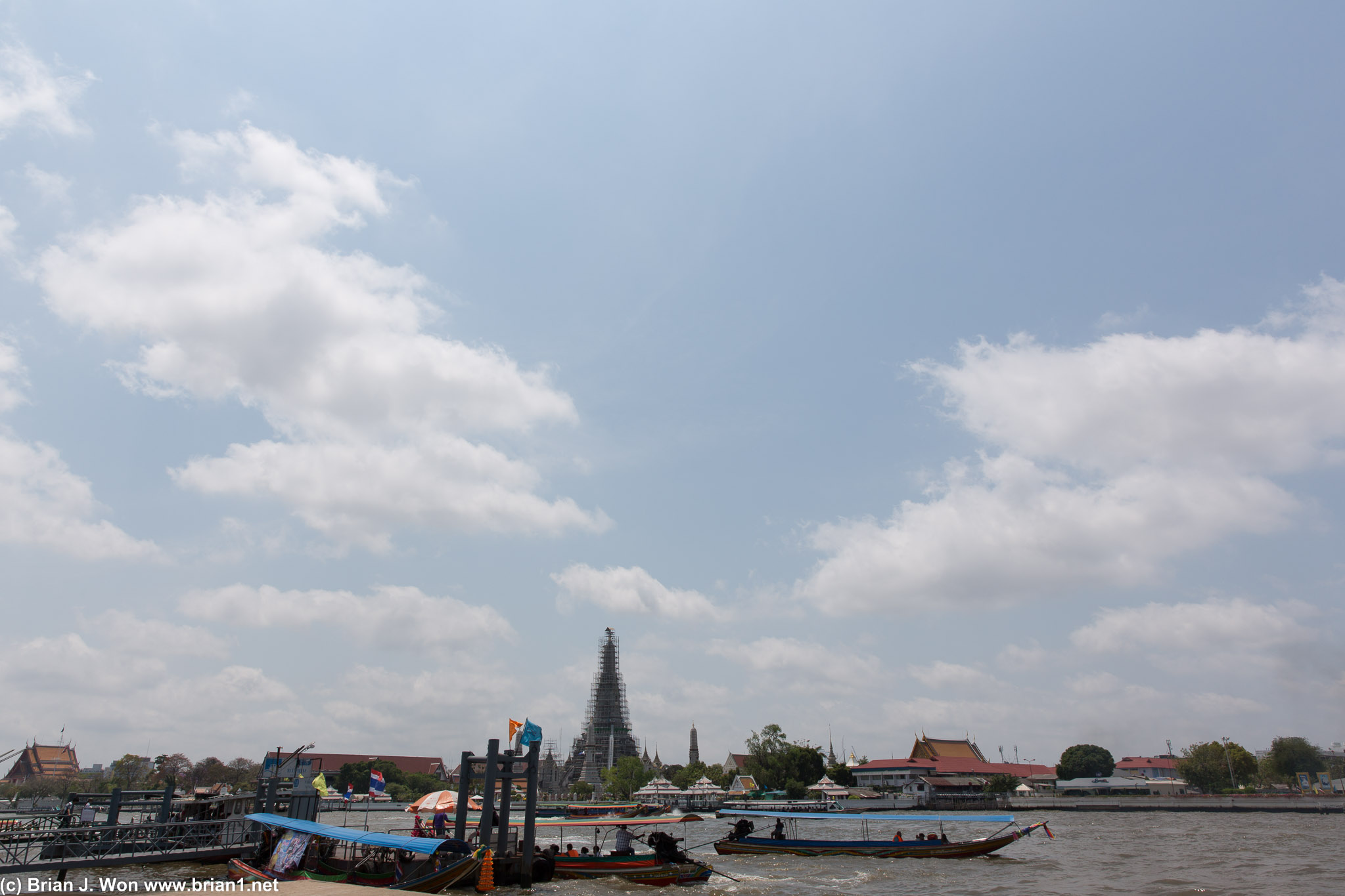 Looking across the Chao Phraya River at Wat Arun.