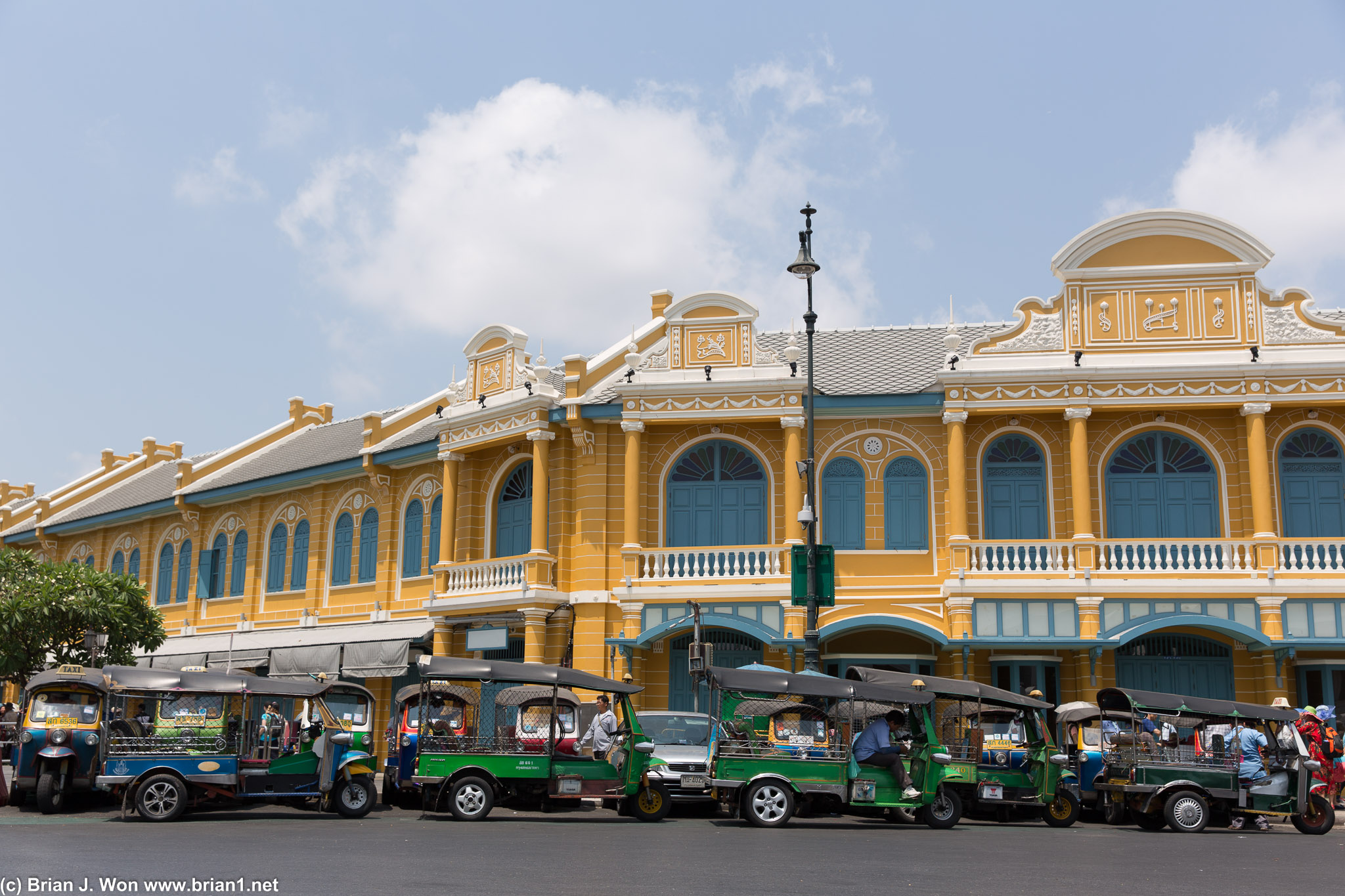 Sea of tuk-tuks outside the Grand Palace.