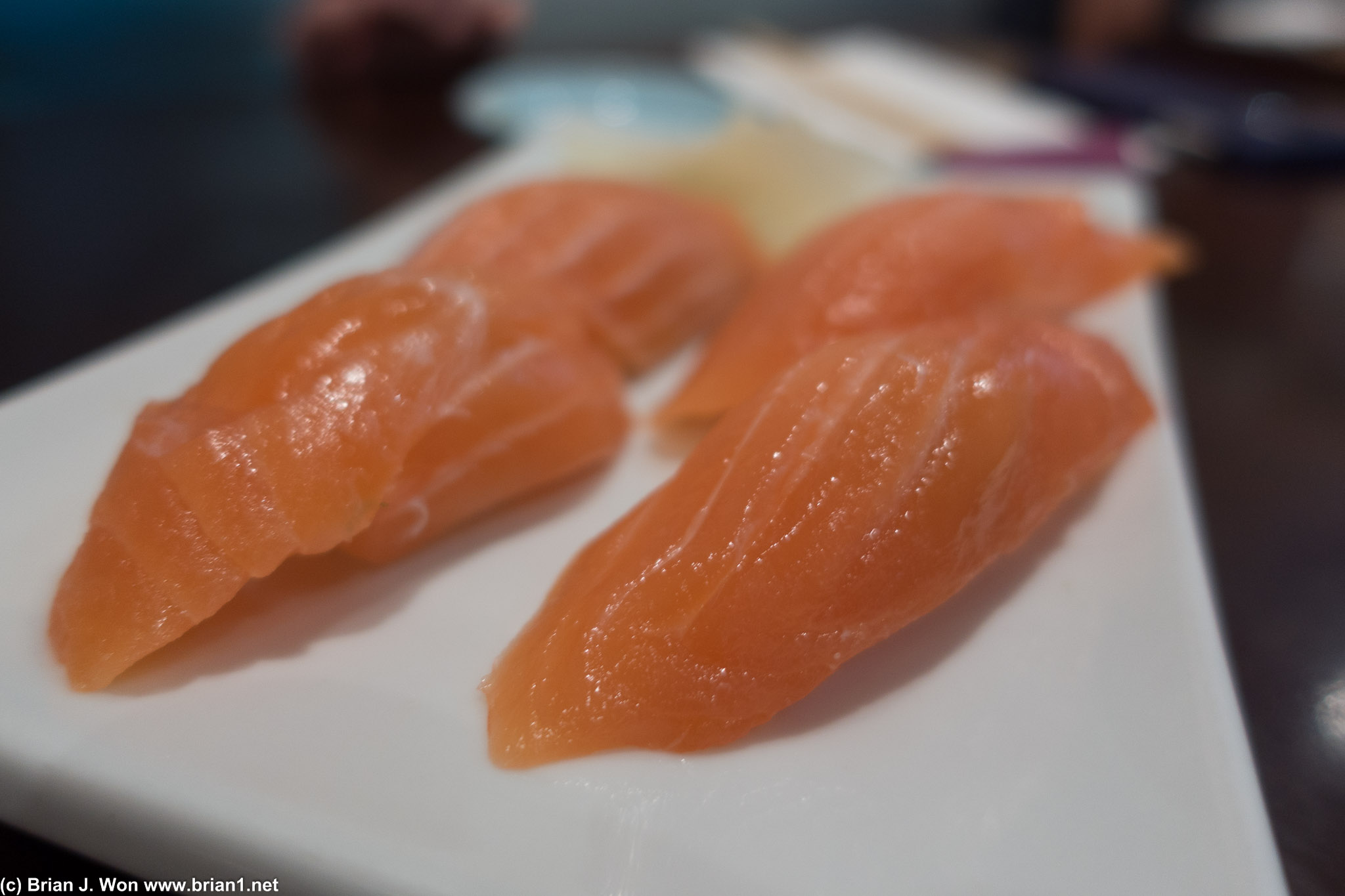 Salmon nigiri at Yabu. Yum.