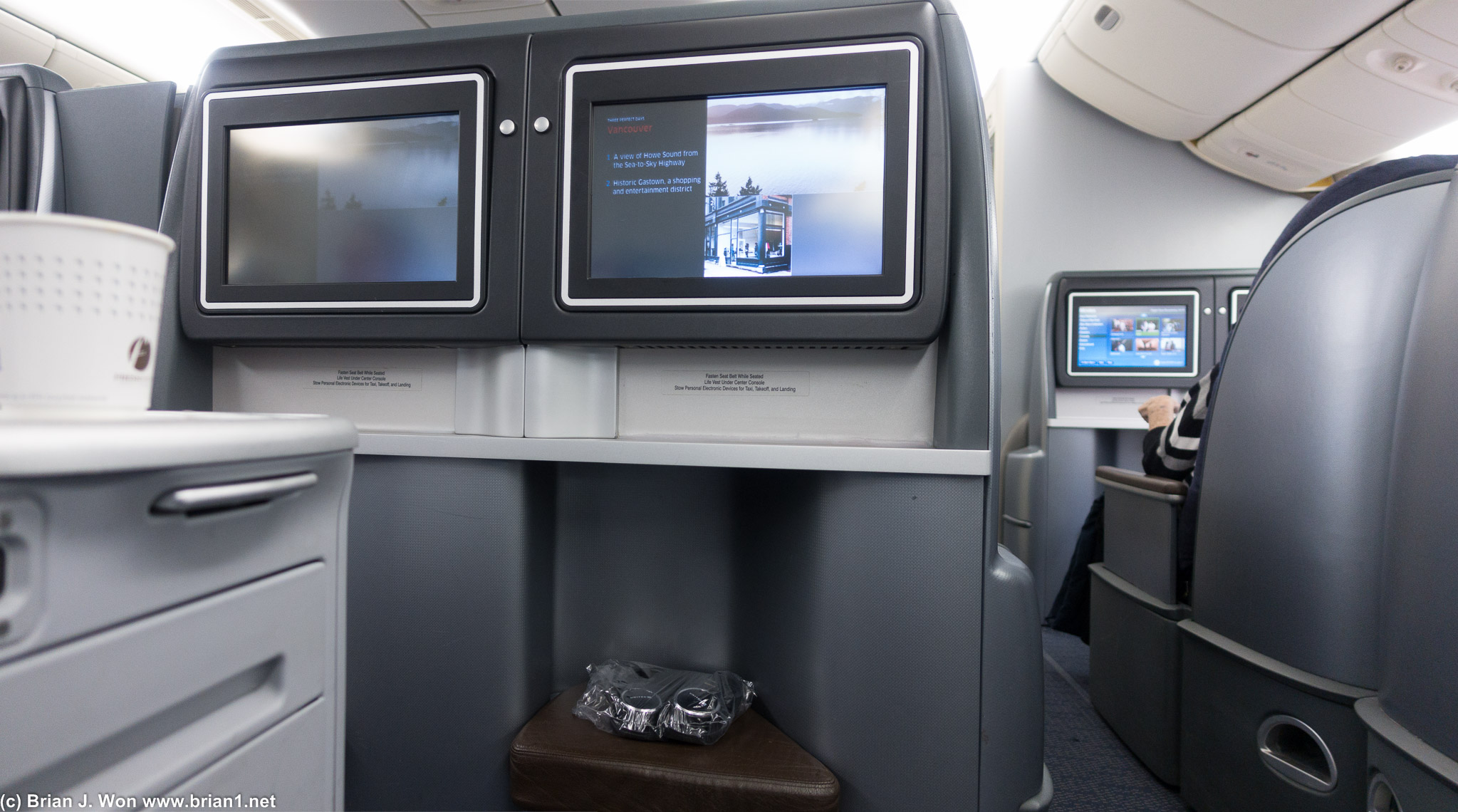 United business class may stink compared to their international competitors, but it still beats economy!