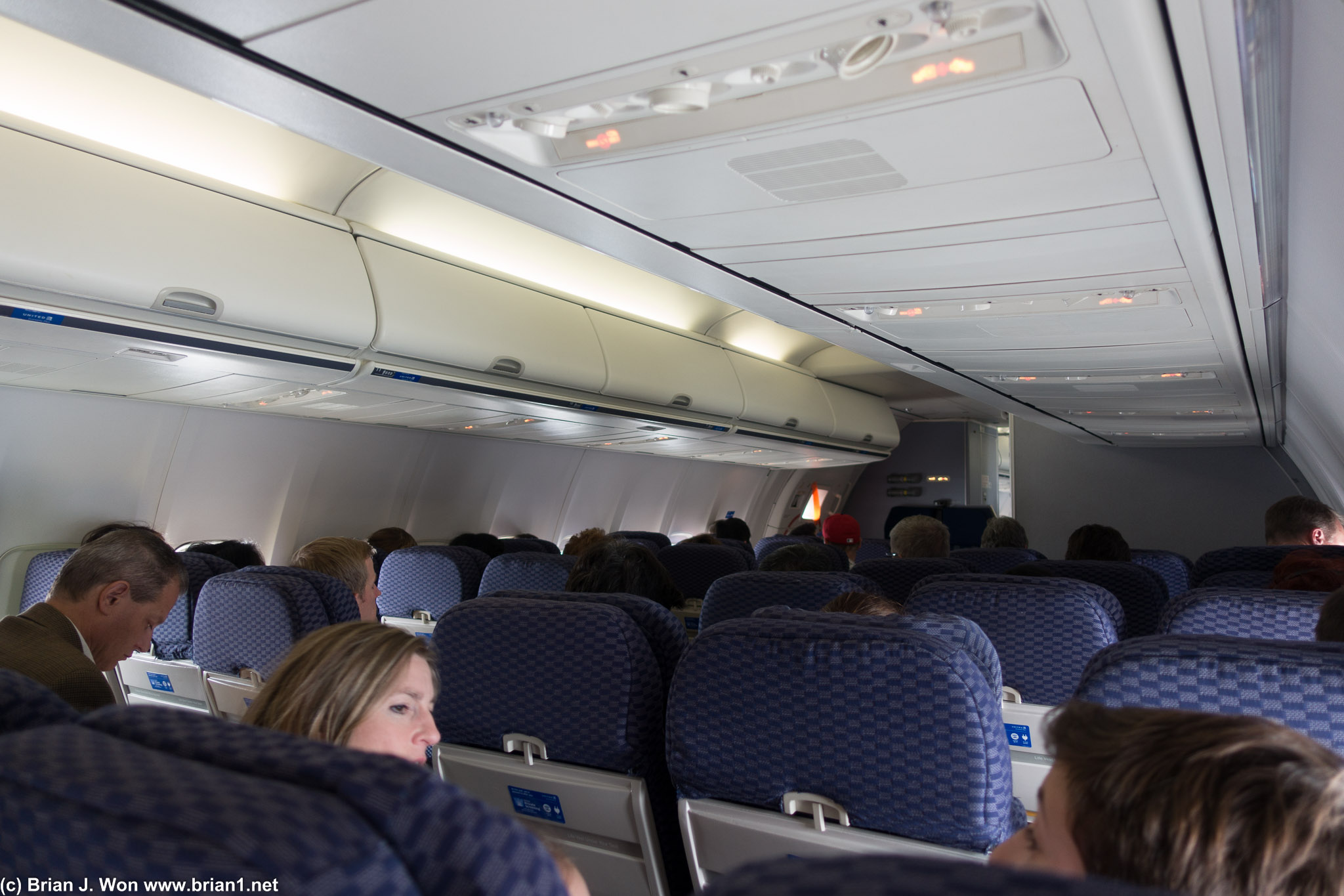 Economy Plus inside a United 757-300.