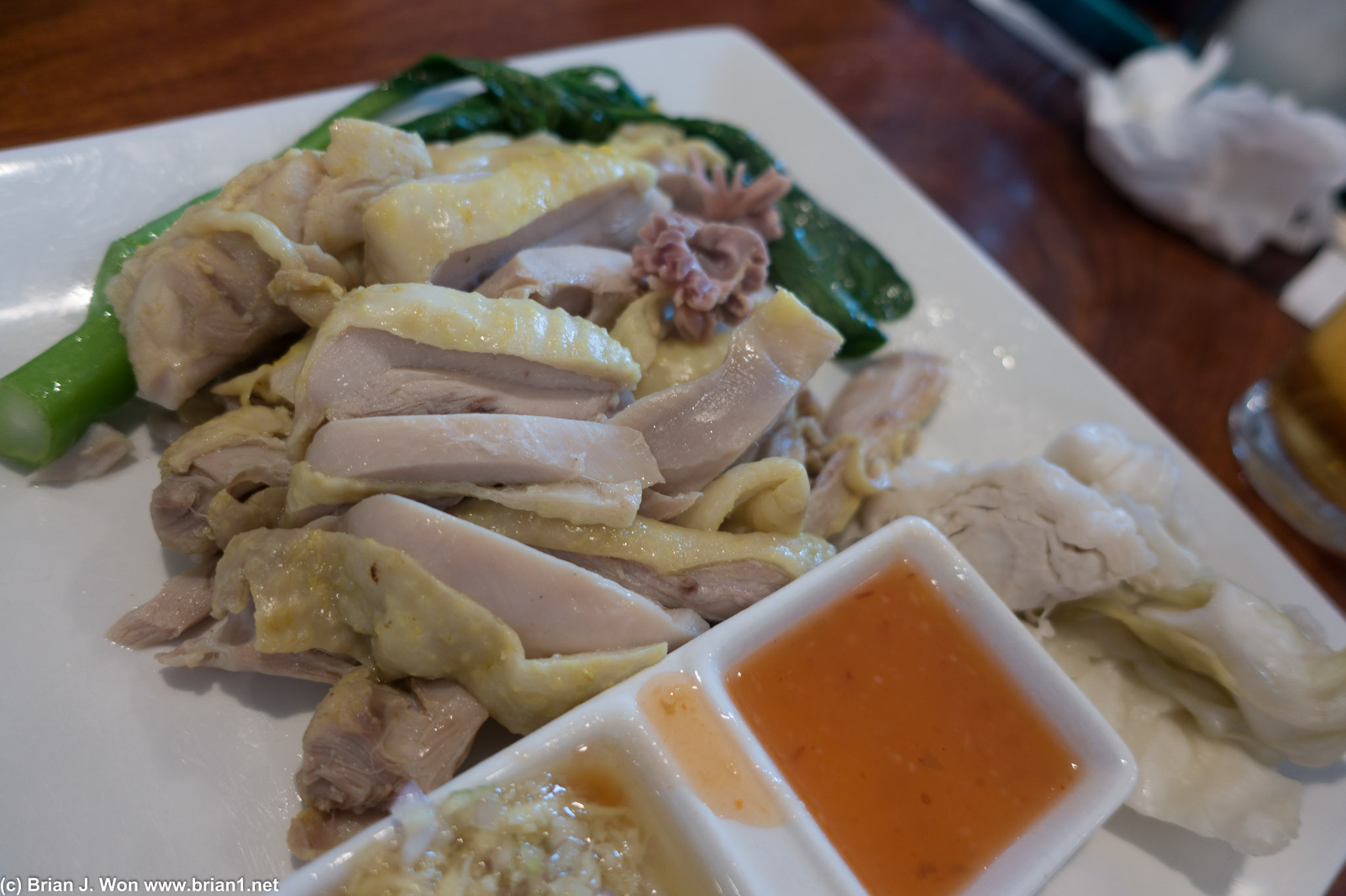 Hainan chicken. Not bad for a noodle place.