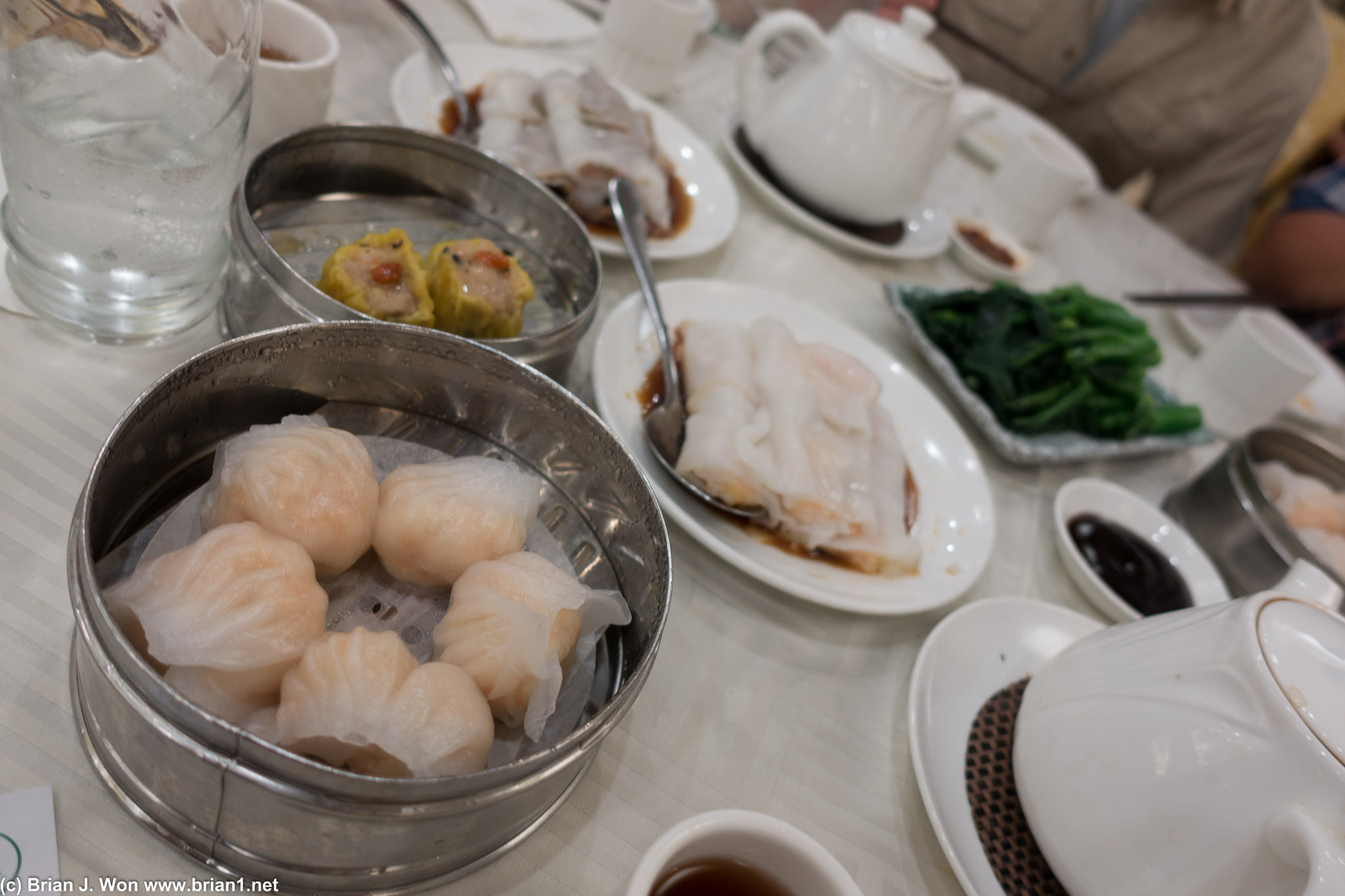 Some much prettier har gow. And some har chueng fun (skins always too thick here).