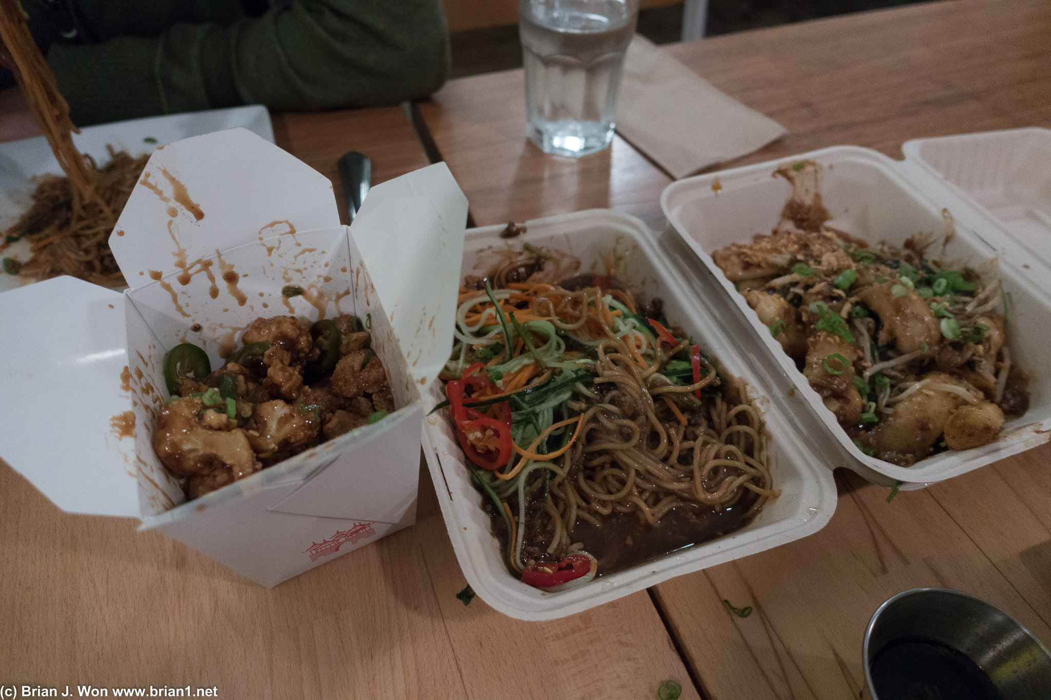 Everything is served in take-out boxes. Presentation points = zero.