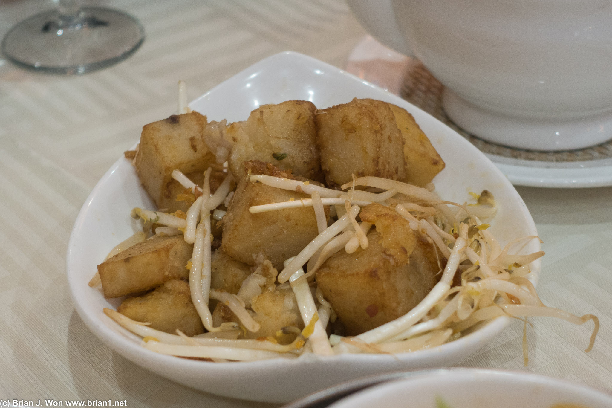 Lo bac guo was cubed. Quite different as a result-- less greasy. Pretty good but you still gotta eat it piping hot.