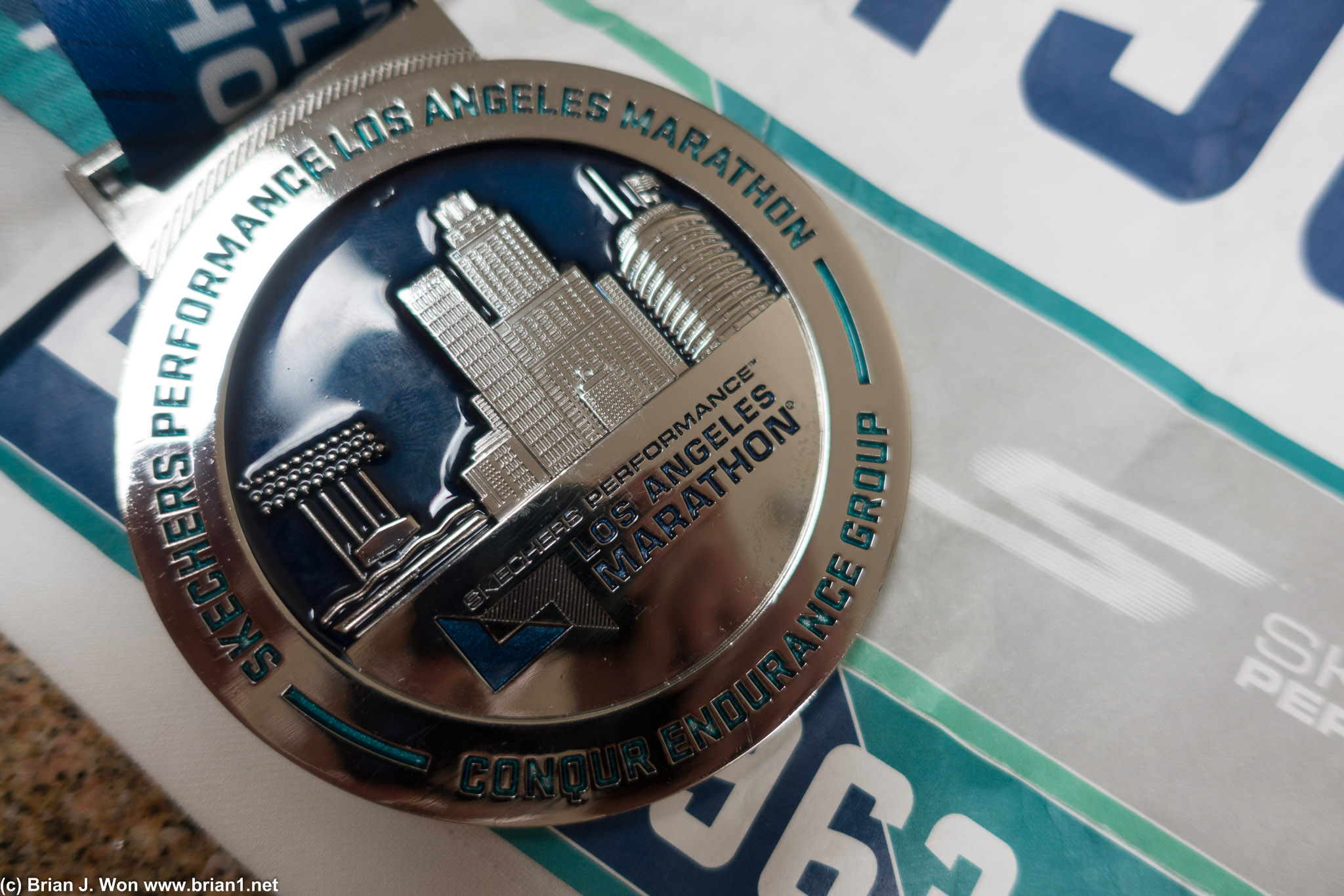 LA Marathon finisher's medal.