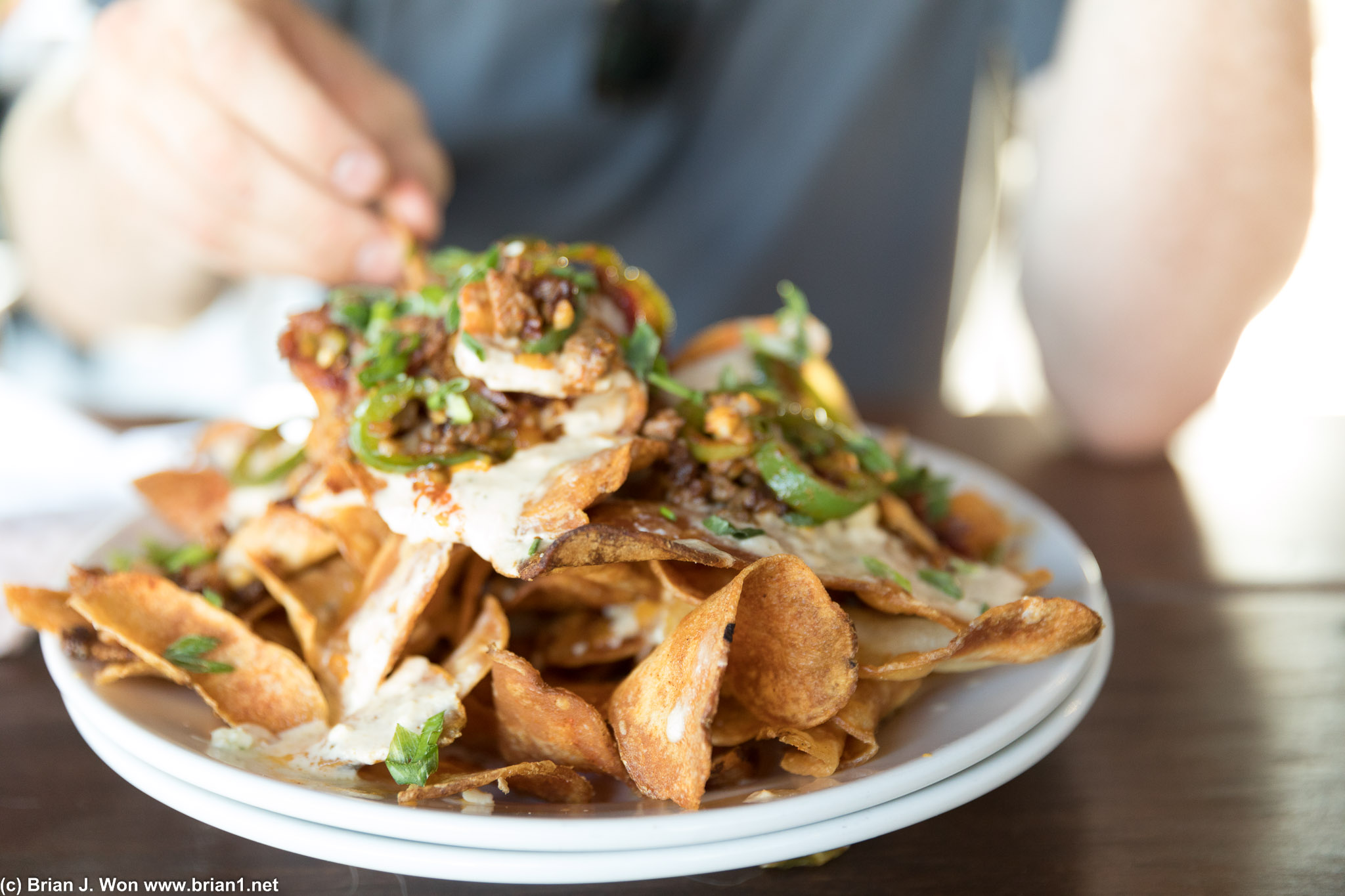 Nachos use regular potato chips? (and how big is that pile?!)