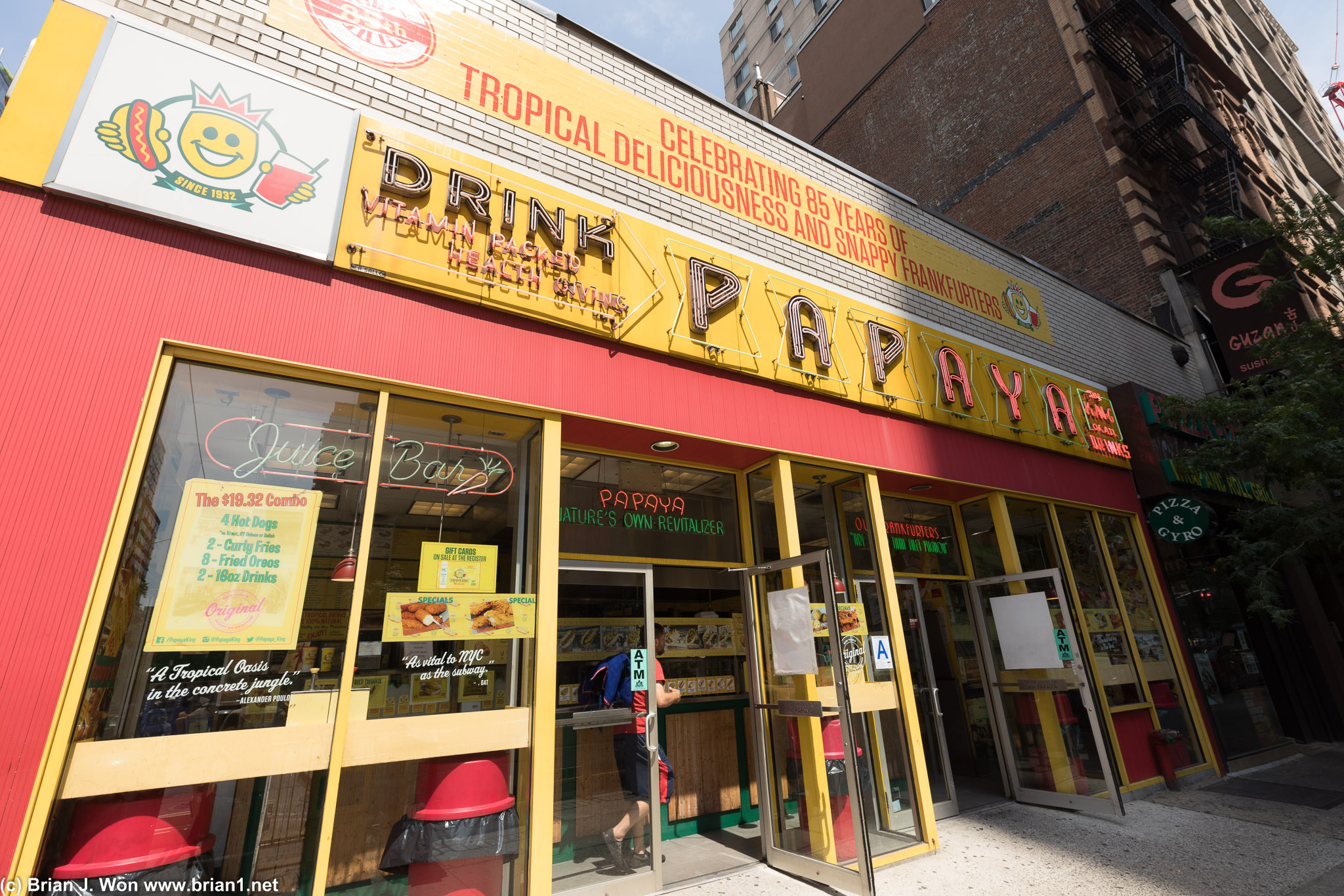 Papaya King. Hot enough to make a drink tempting...