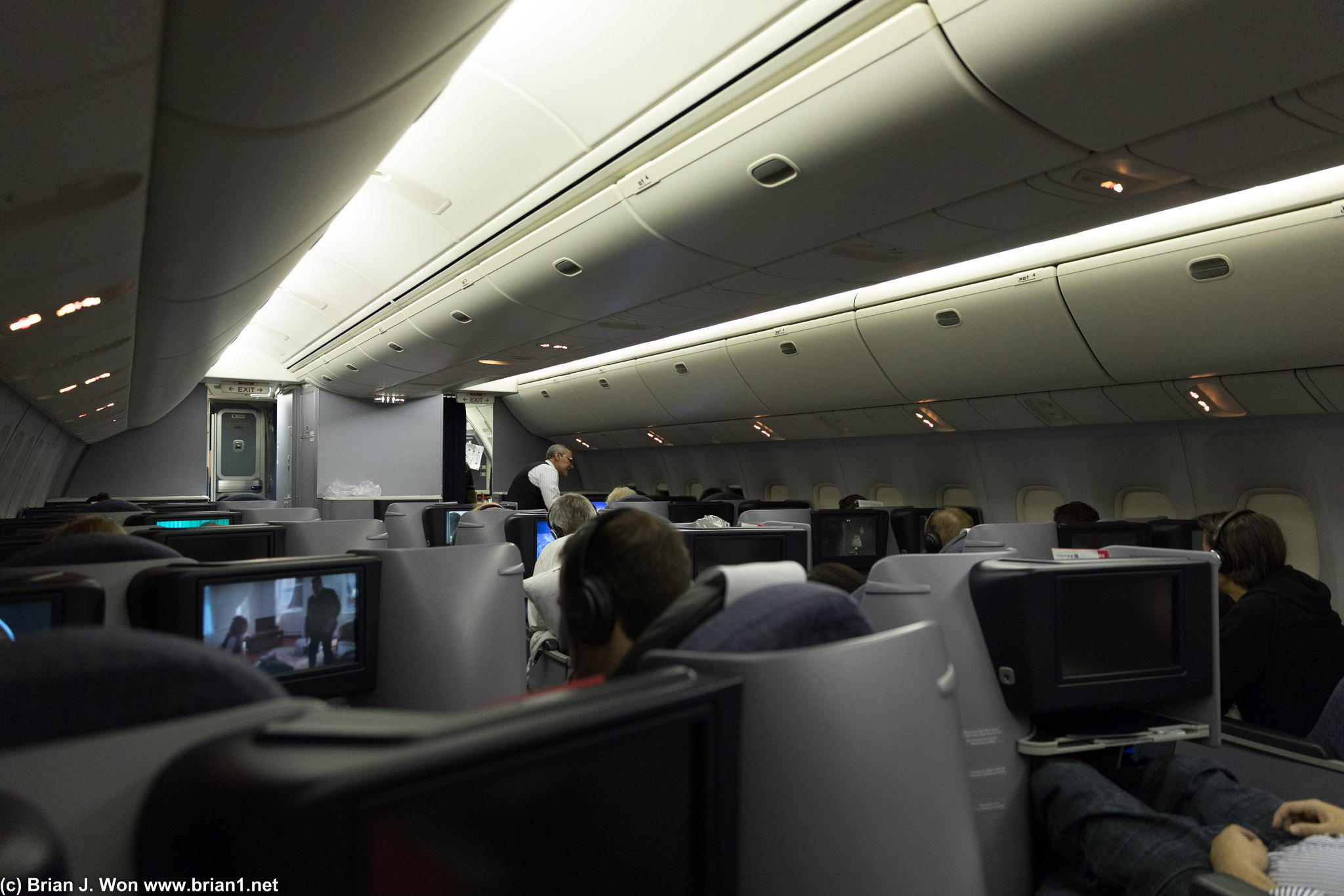 Old school seats. The 2-1-2 configuration in the 767-400ER is unique at least.