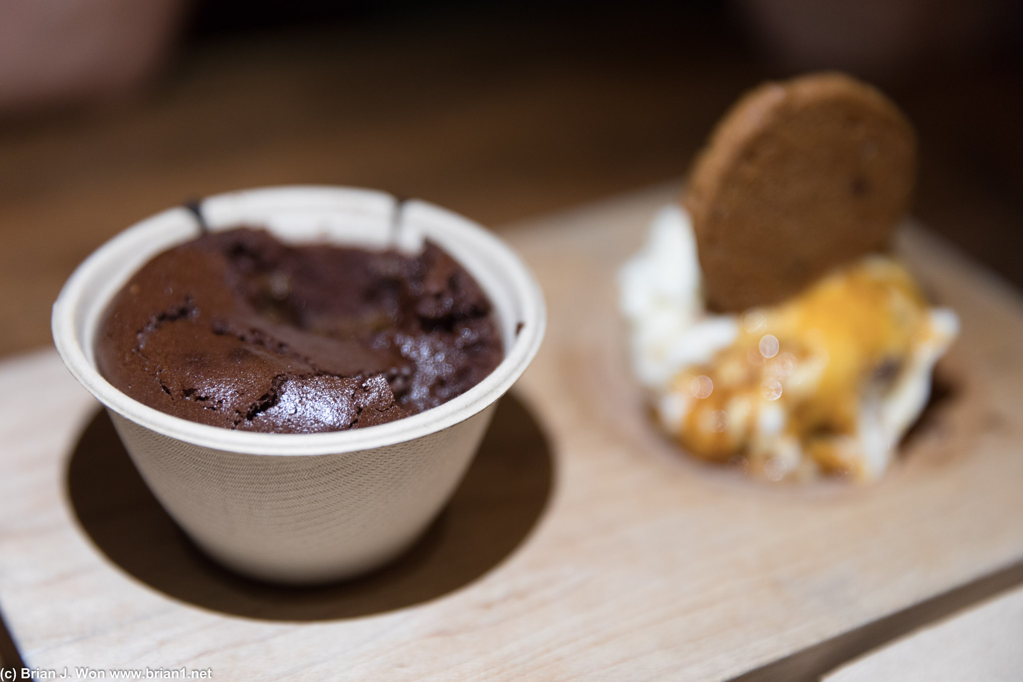 Molten chocolate cake is the thing to get here.