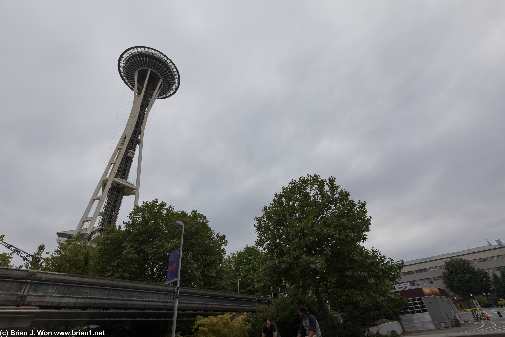 The Space Needle is not very impressive when you're so close.