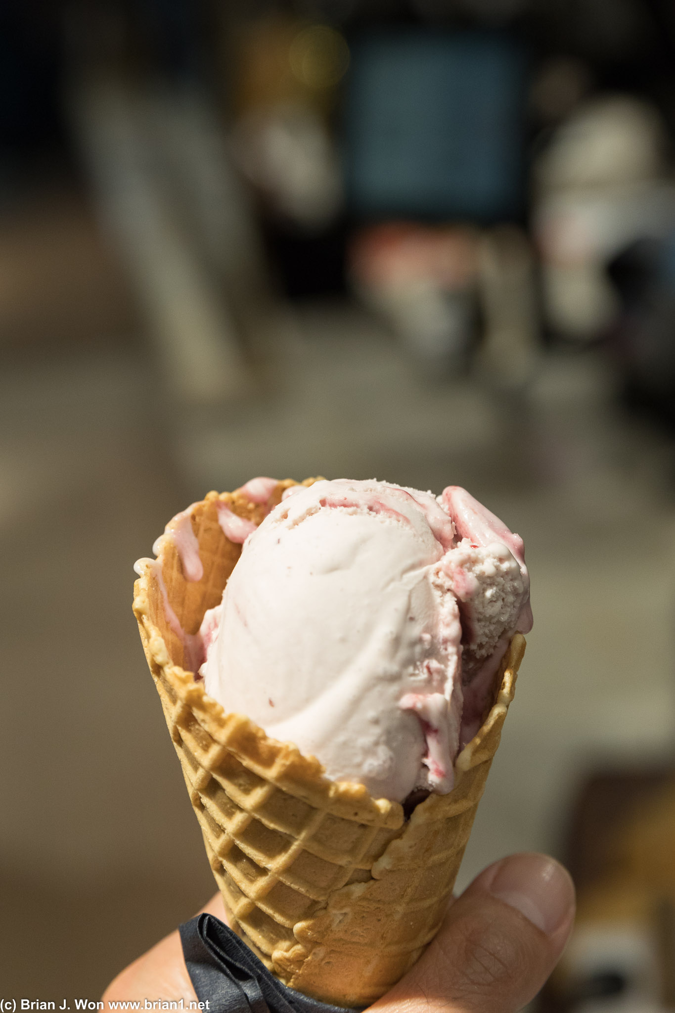 Cherry ice cream. Creamy deliciousness.