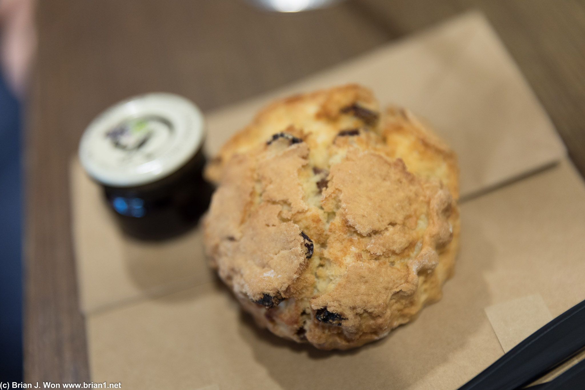 Scone was the only edible thing inside the airport's US Preclearance area.