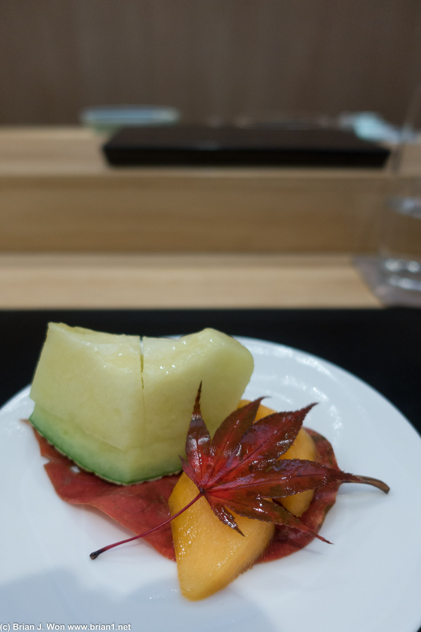 Honeydew and cantaloupe for the final course.