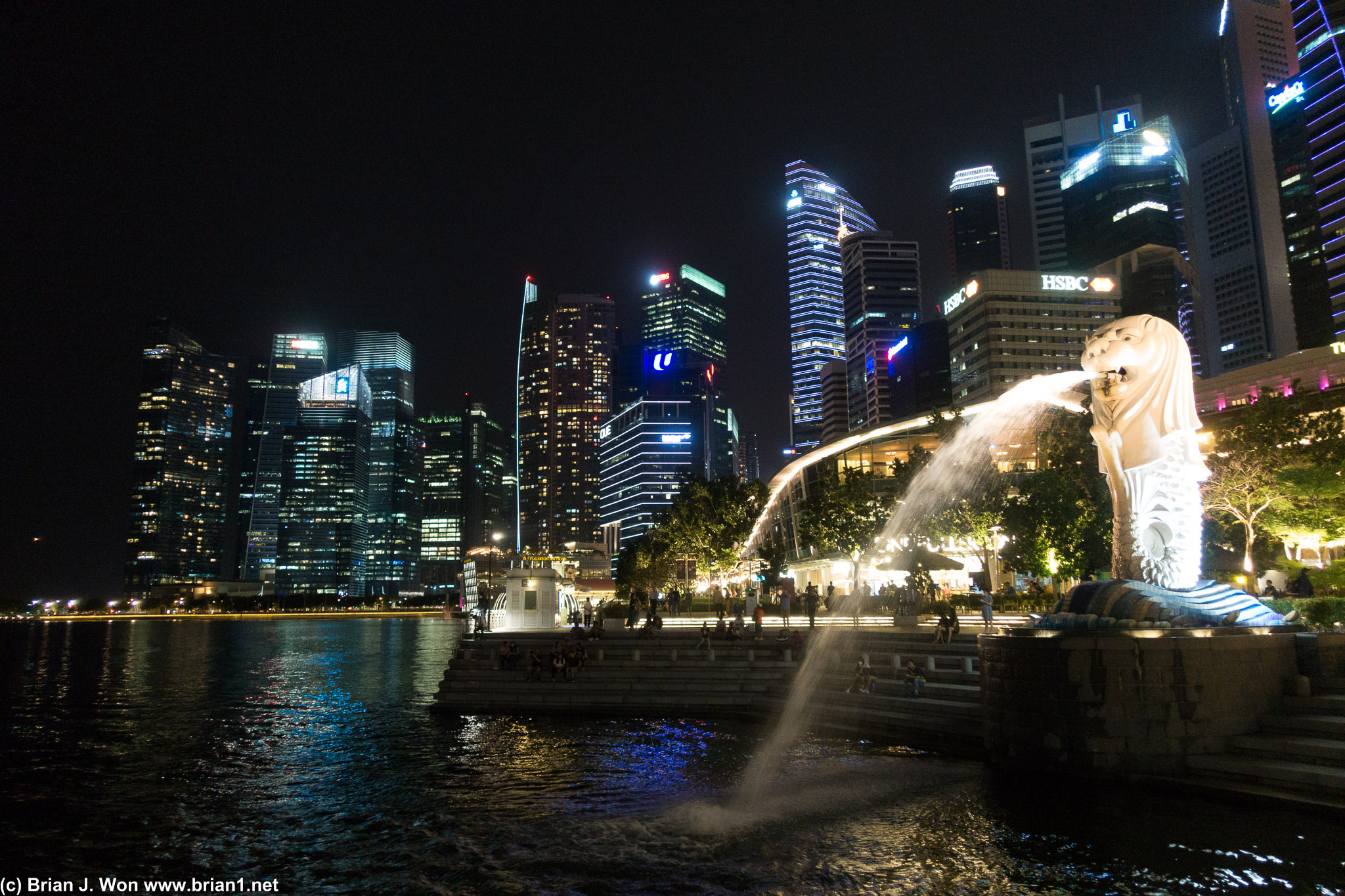 Singapore skyline with the Merlion.