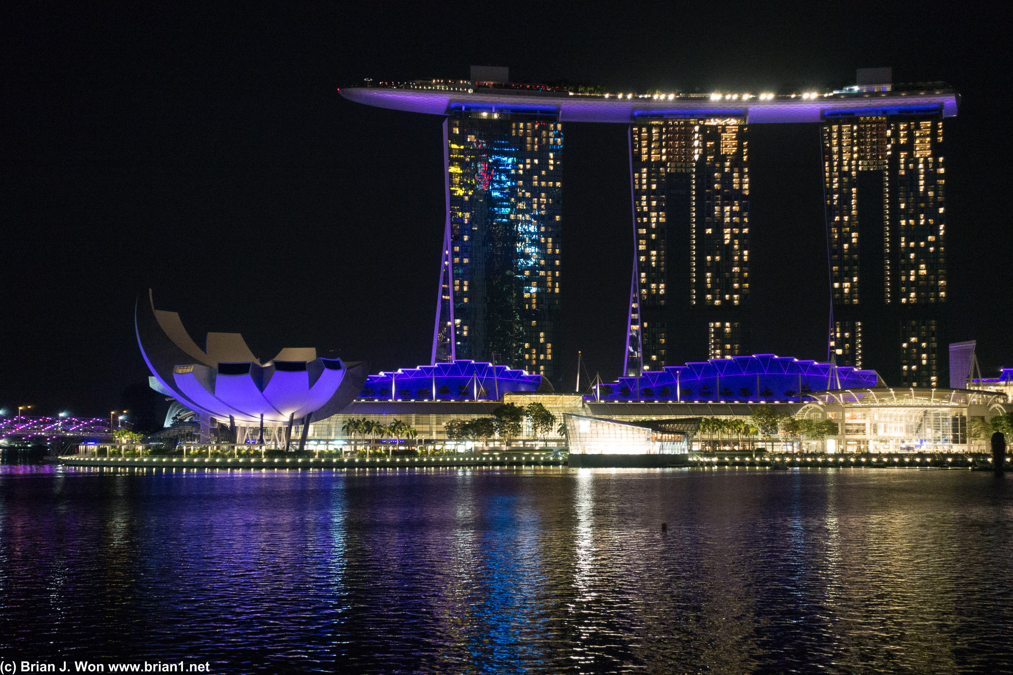 Marina Bay Sands at night.