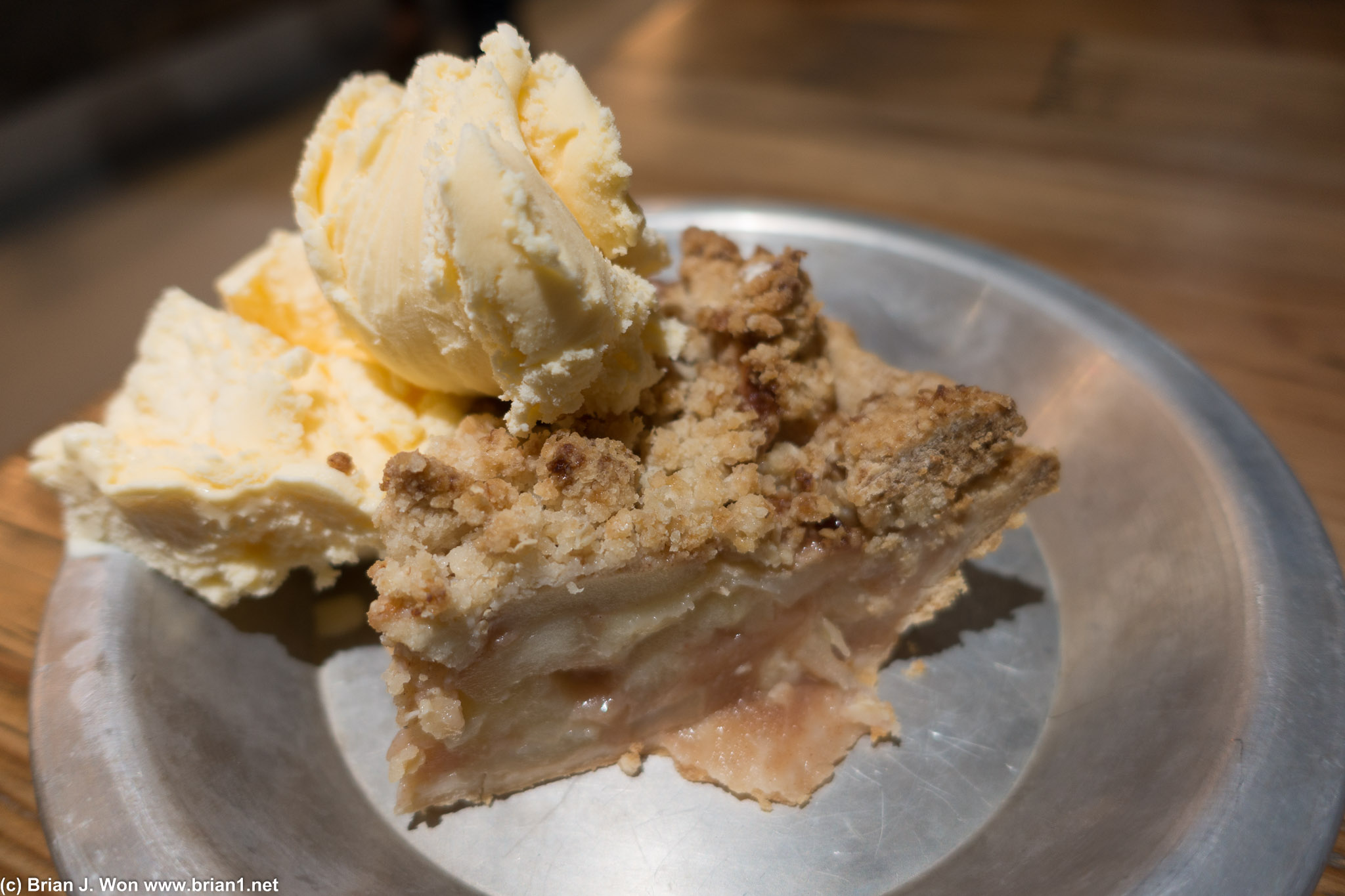 Pretty good apple pie, and a lot of ice cream. Need to go back to try the other pies...