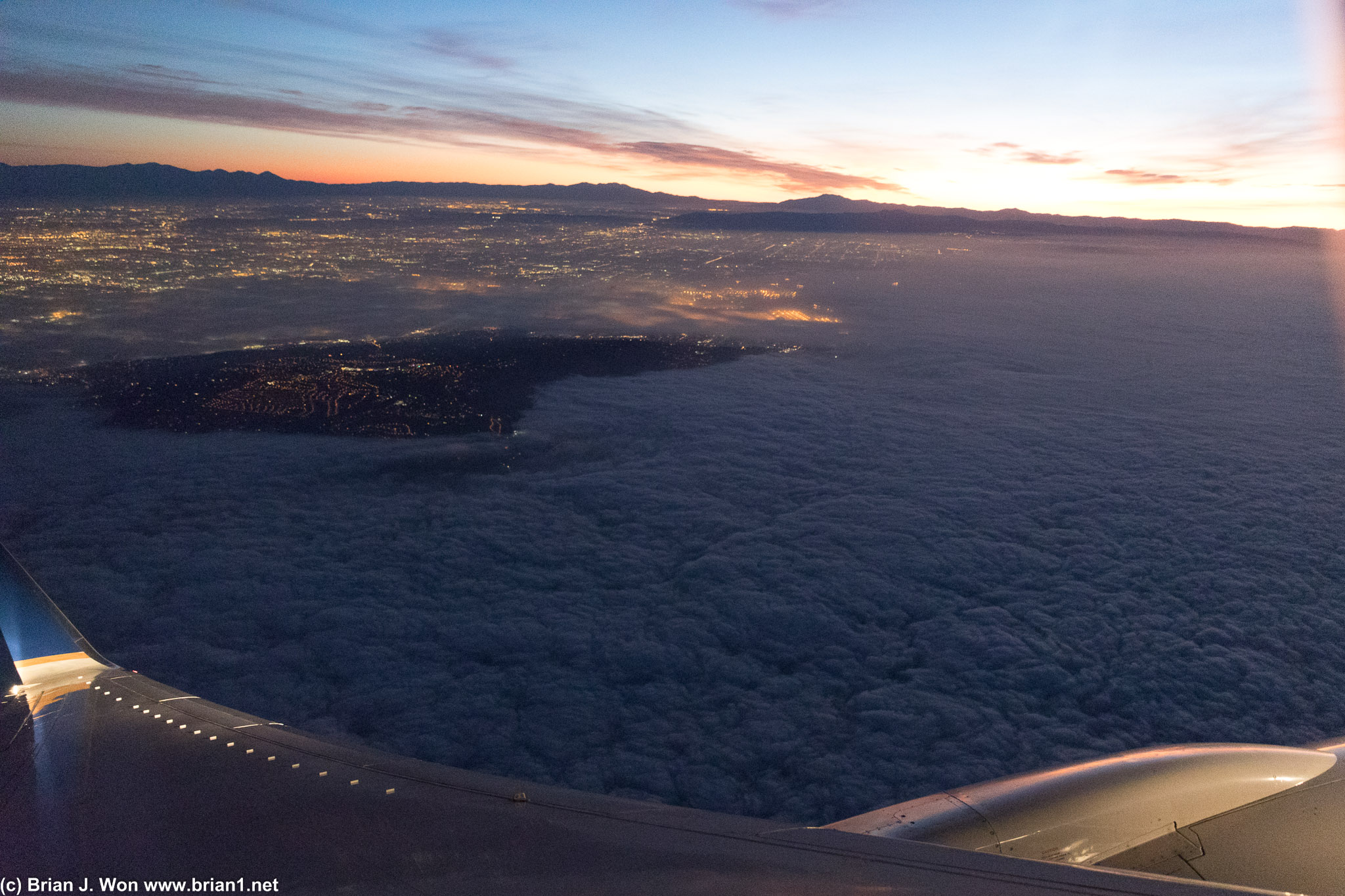 Sunrise over Los Angeles.