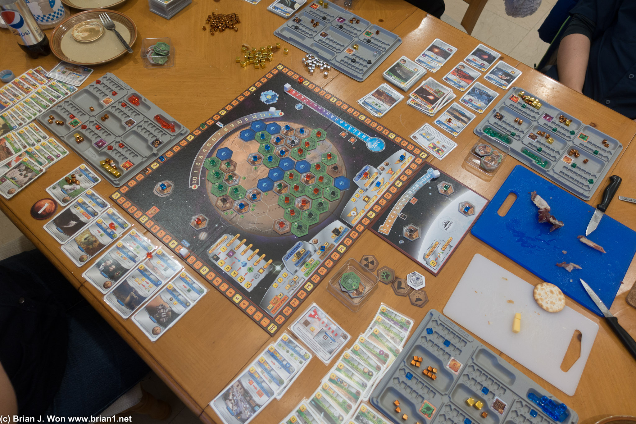 Forgot to take a picture of Splendor. This is Terraforming Mars with the Venus expansion.