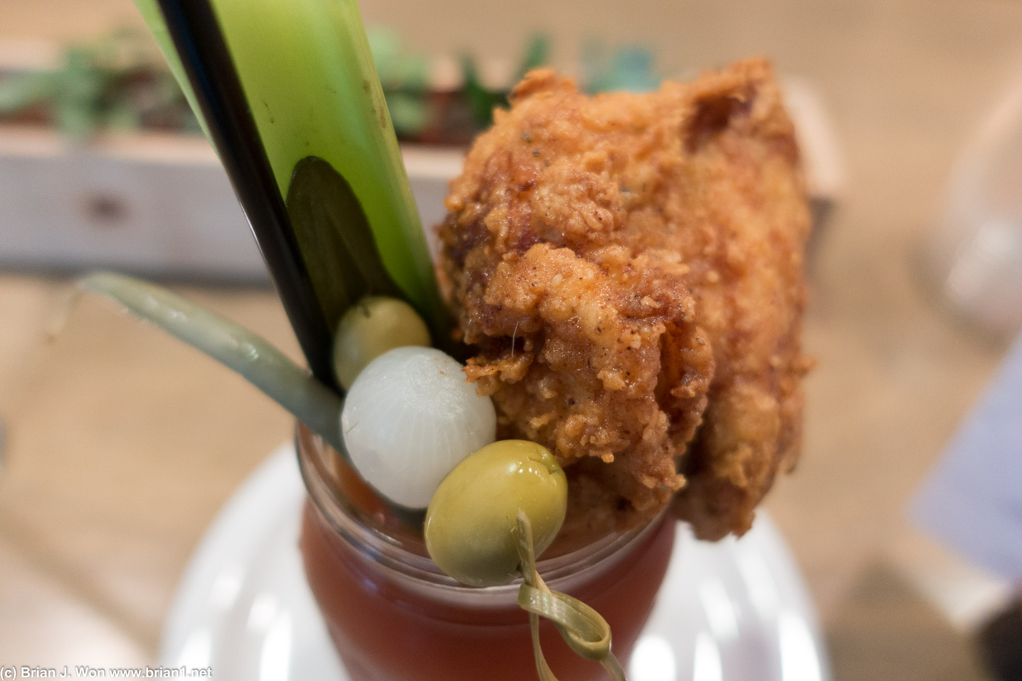 New levels of absurd: a fried chicken bloody mary.