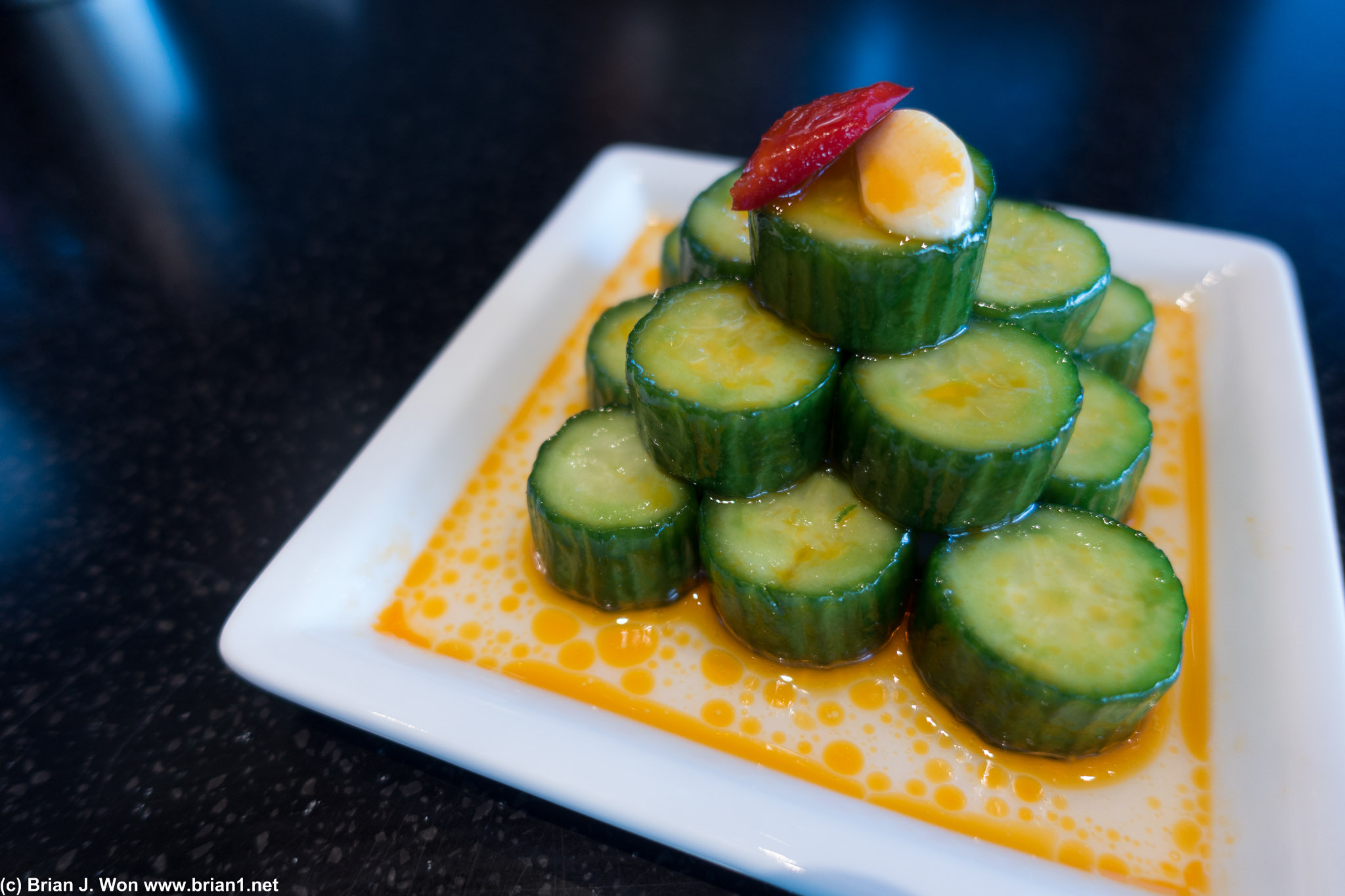 Cold cucumber. So good, so artfully presented.