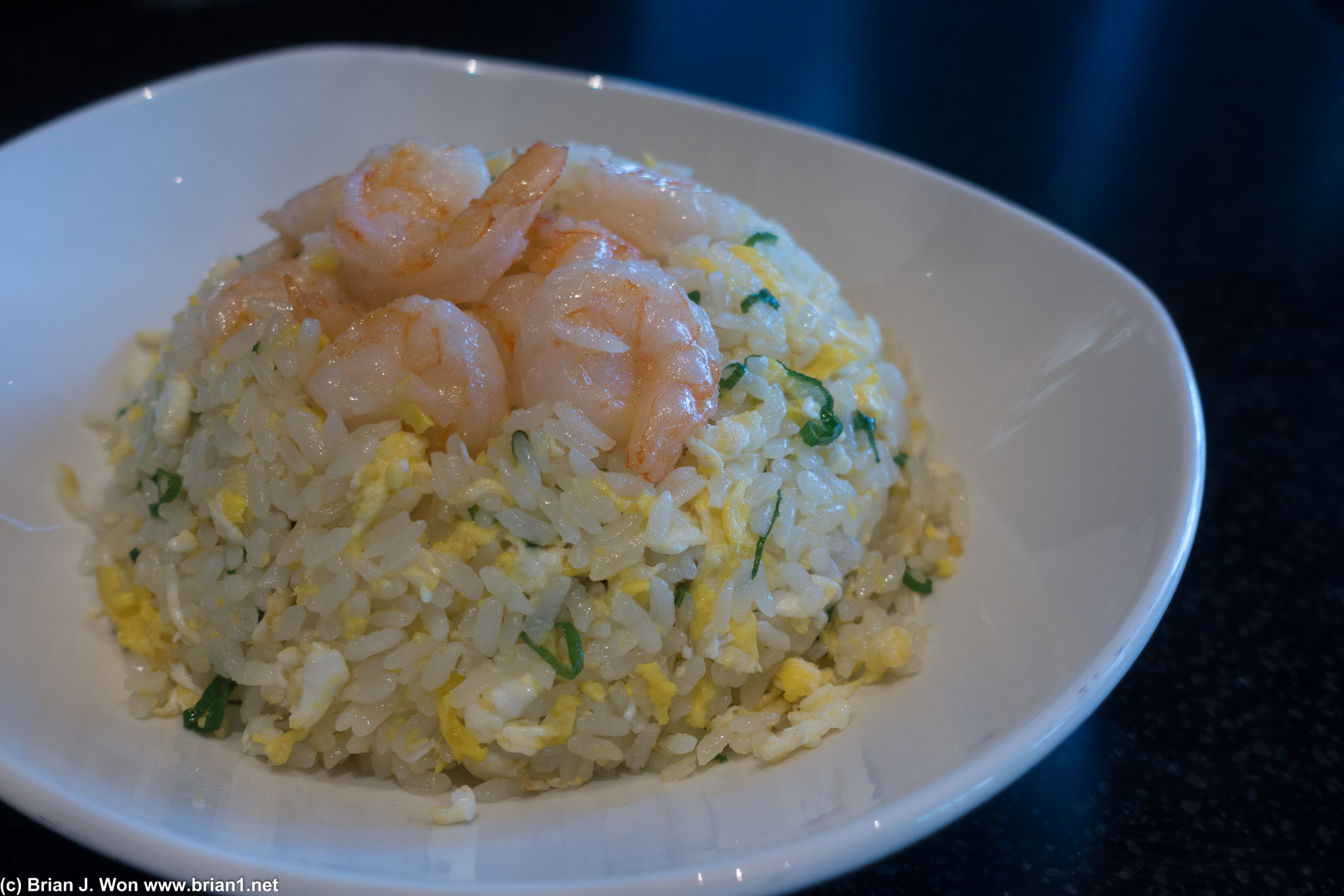 Shrimp fried rice. Very good. Way too much food.